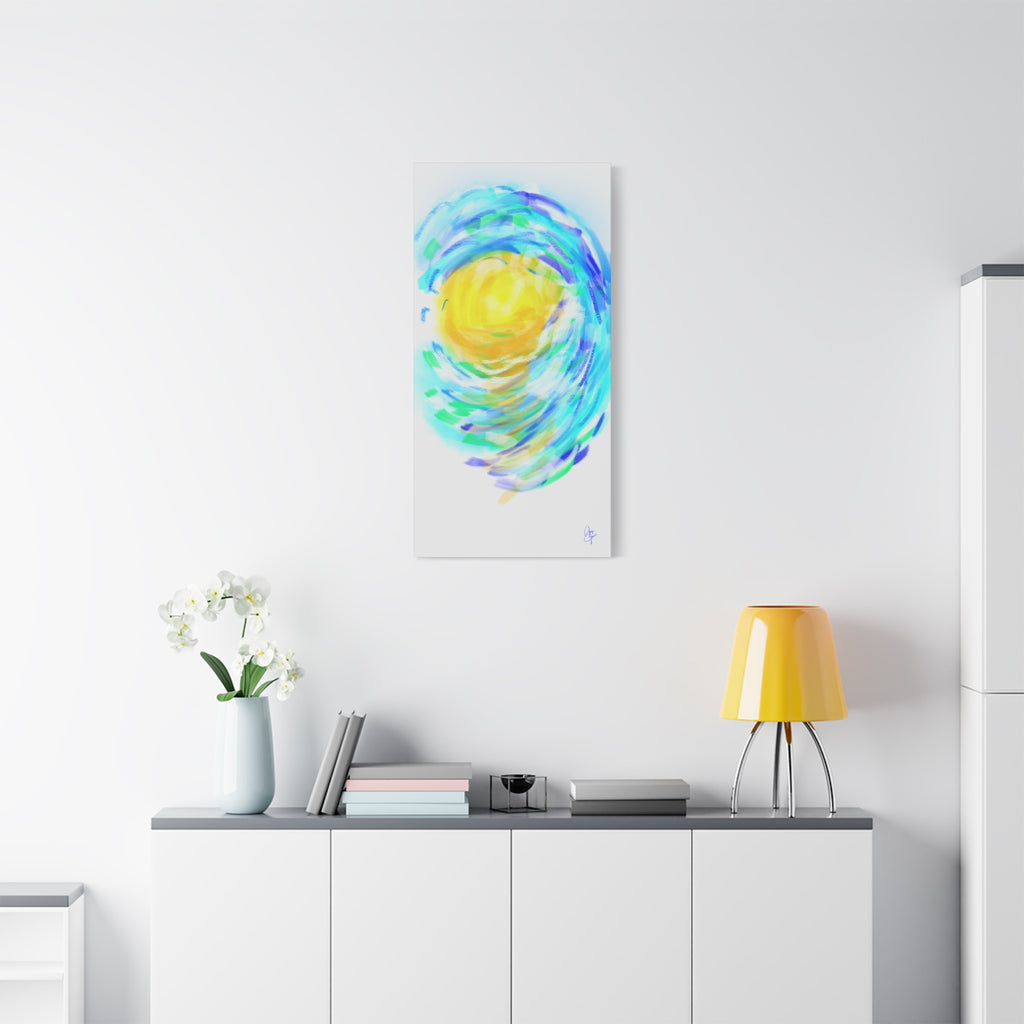Abstract Sunburst Canvas Art — Vibrant Swirl Matte Stretched Canvas