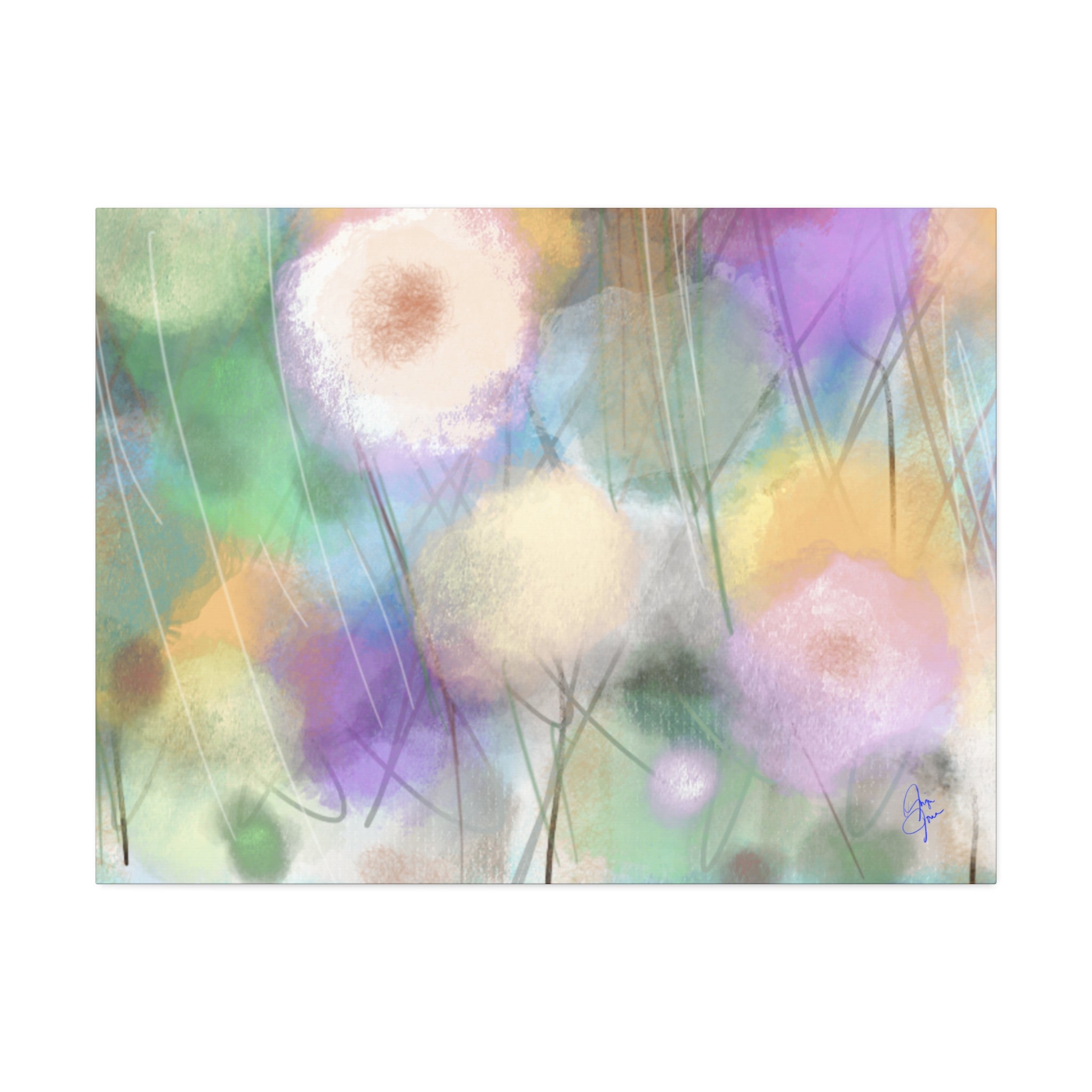 Floral Pastel Canvas Print — Dreamy Watercolor Dandelion Wall Art (1.5" Stretched)