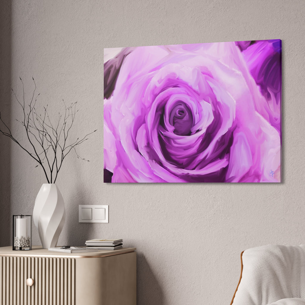 Lavender Rose Abstract Canvas Print — Stretched 1.5" Wall Art