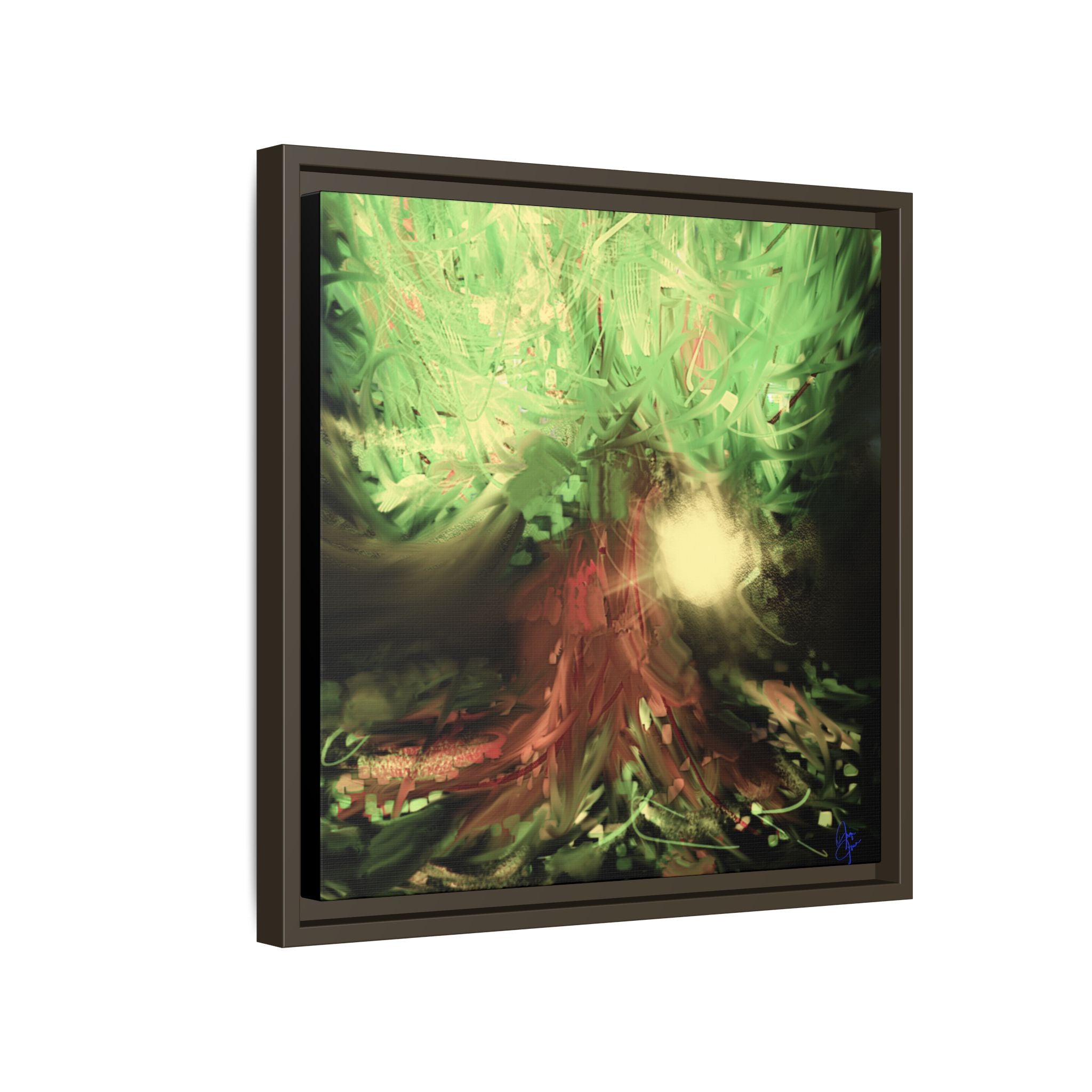Sunset Tree Matte Canvas Framed Wall Art
