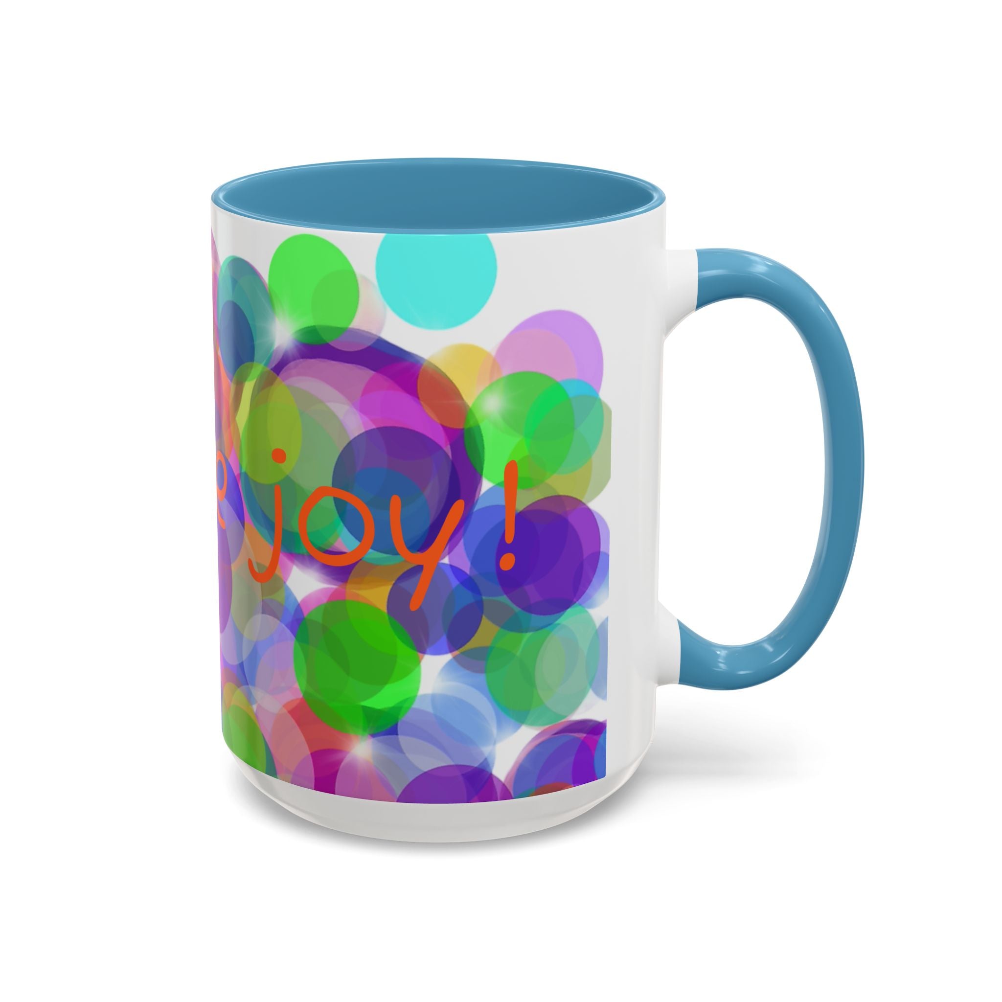 Colorful Bokeh "Choose Joy!" Accent Coffee Mug (11/15oz)