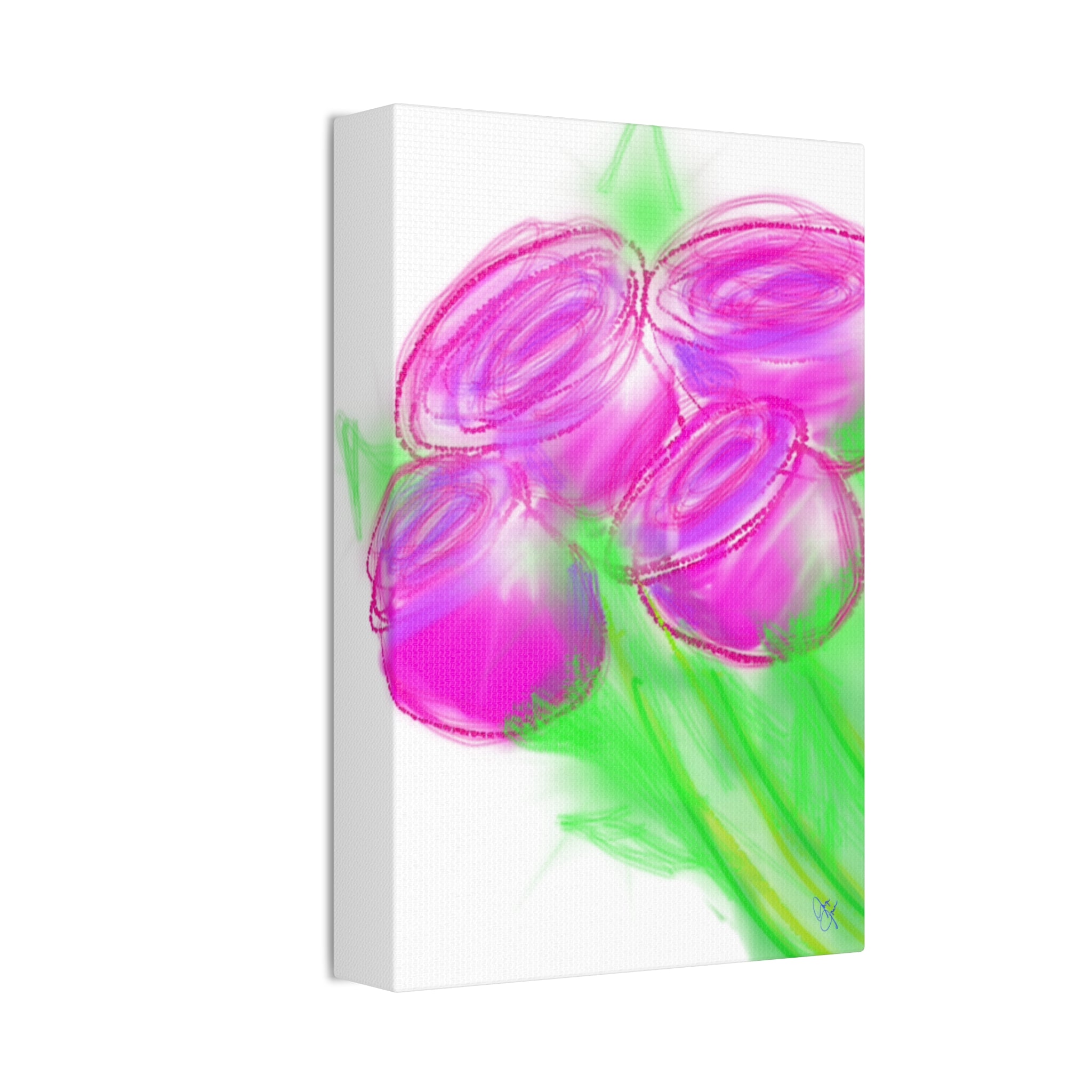 Pink Bloom Abstract Canvas
