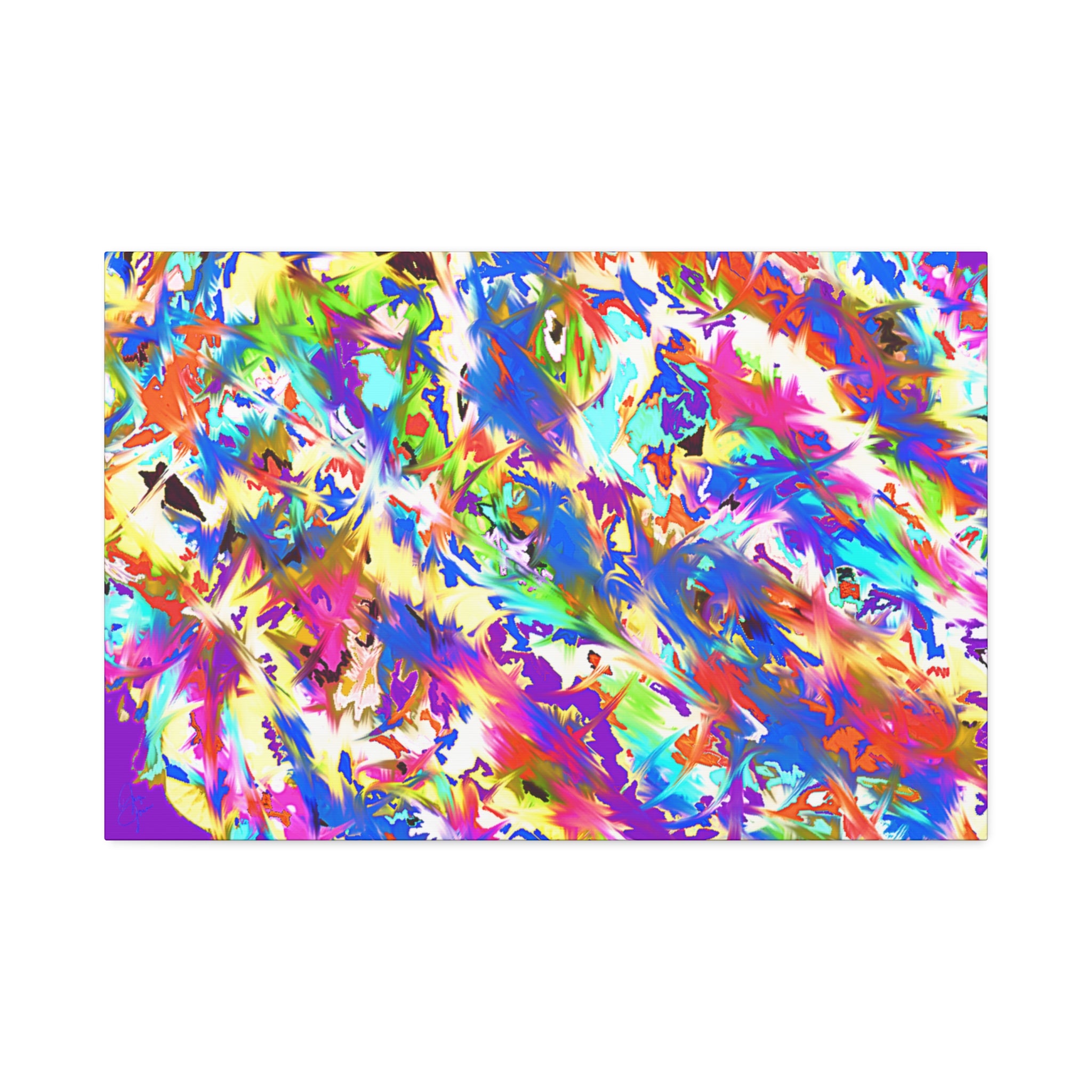 Abstract Rainbow Splash Canvas Print — Colorful Stretched Wall Art (1.5" Edge)