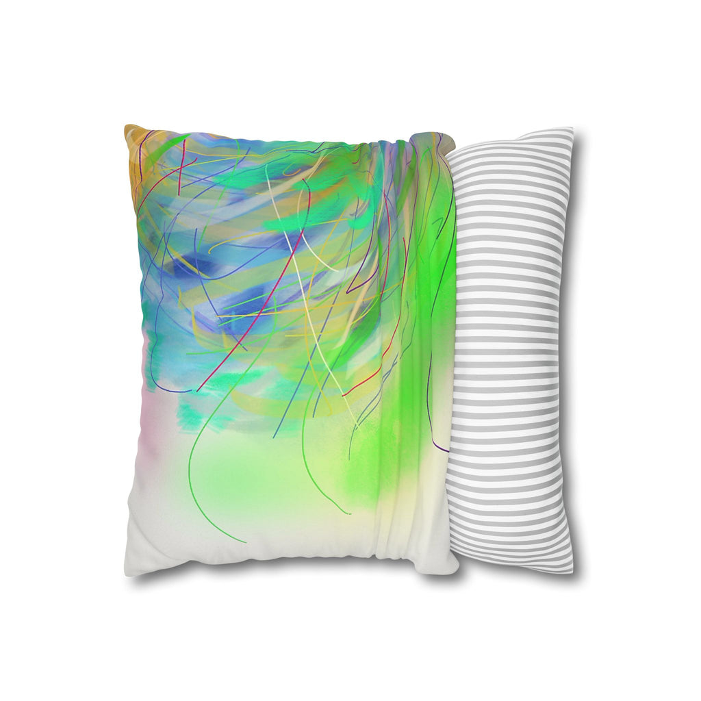 Abstract Pastel Feather Faux Suede Pillowcase