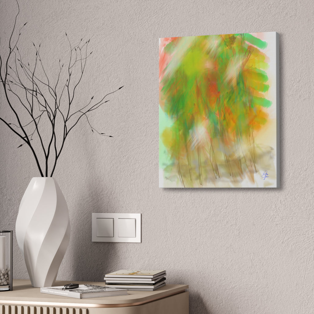 Abstract Green Forest Canvas — Stretched Wall Art
