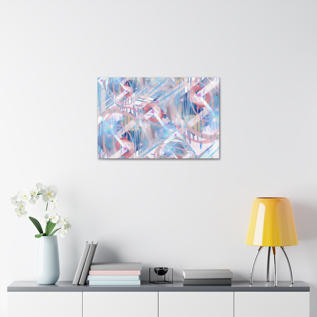 Abstract Pastel Flamingo Canvas Stretch 1.5" - Modern Tropical Wall Art