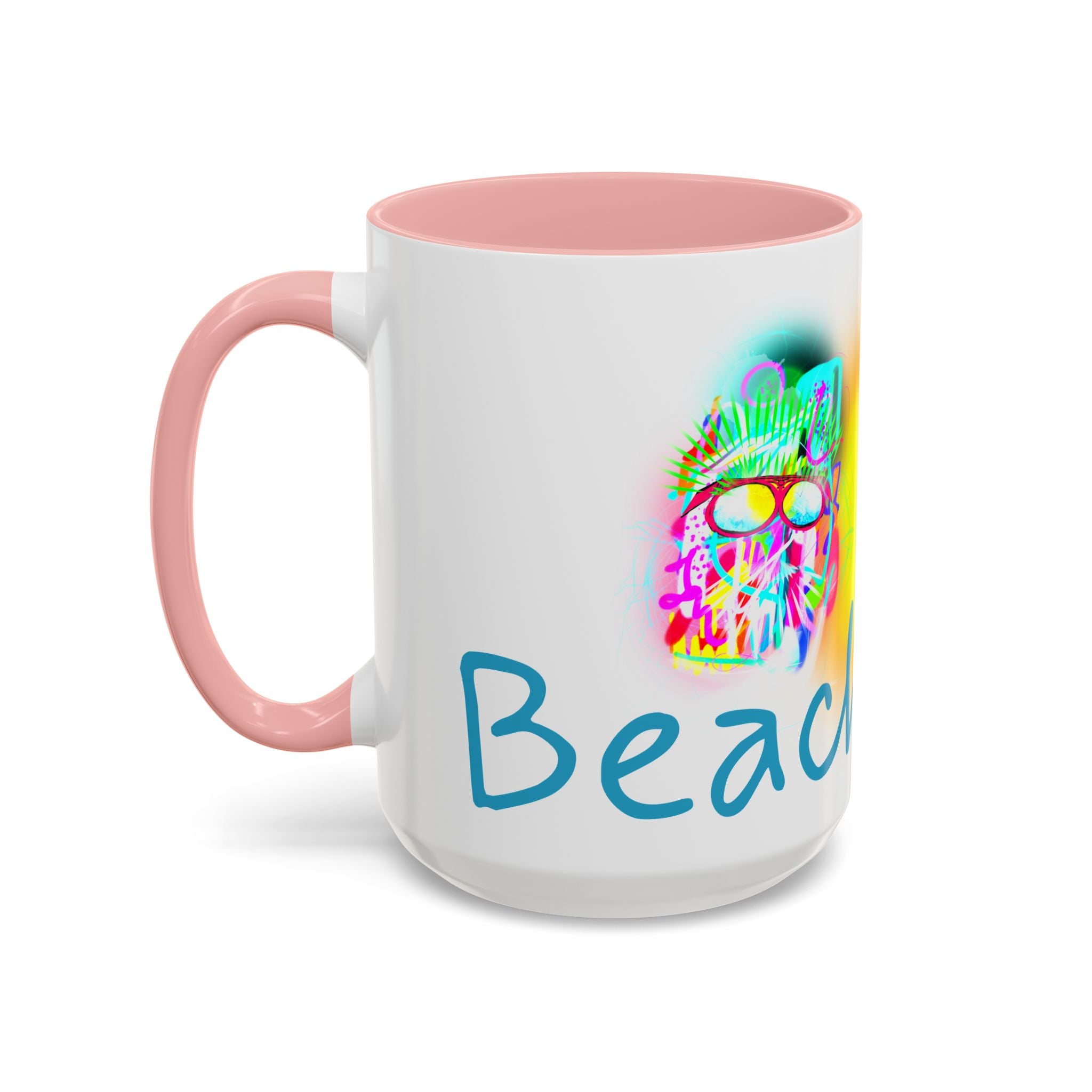 Beach Bum Coffee Mug — Colorful Retro Skull Design (11/15oz)