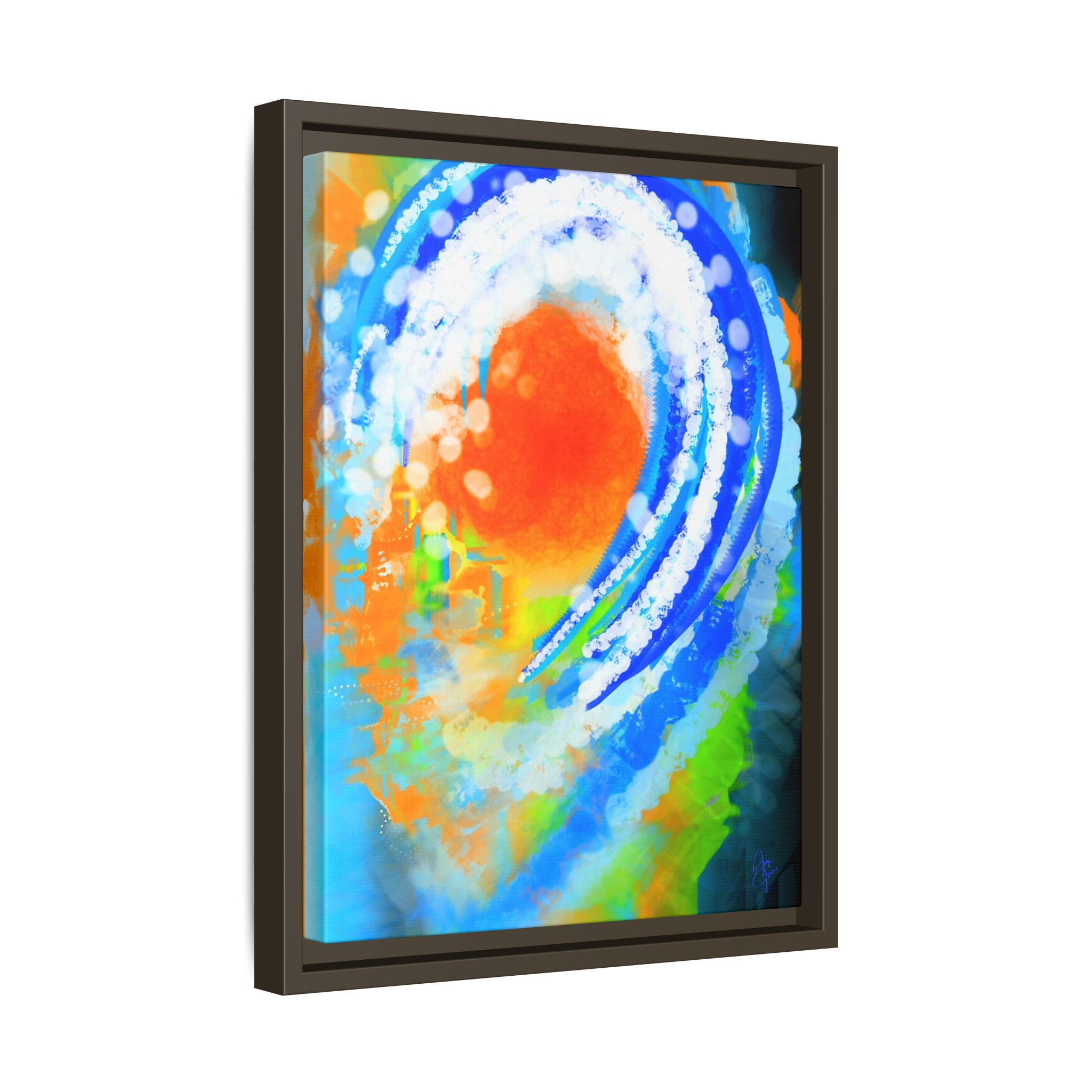 Abstract Ocean Wave Matte Canvas Print — Framed Multi‑Color Wall Art