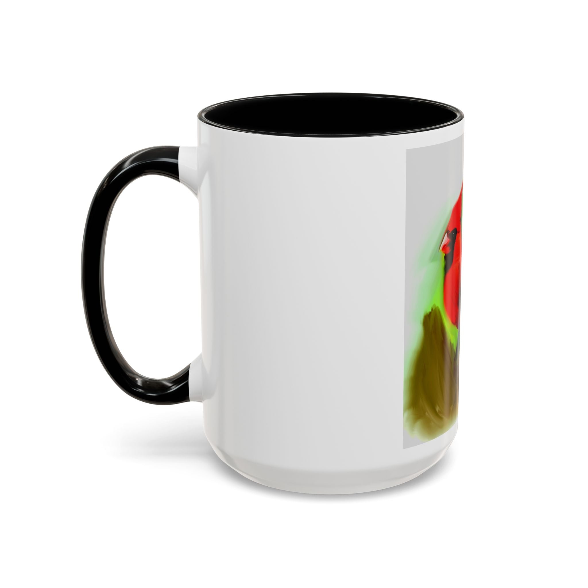 Cardinal Bird Accent Coffee Mug — Red Cardinal Sunrise Art Ceramic Mug (11/15 oz)