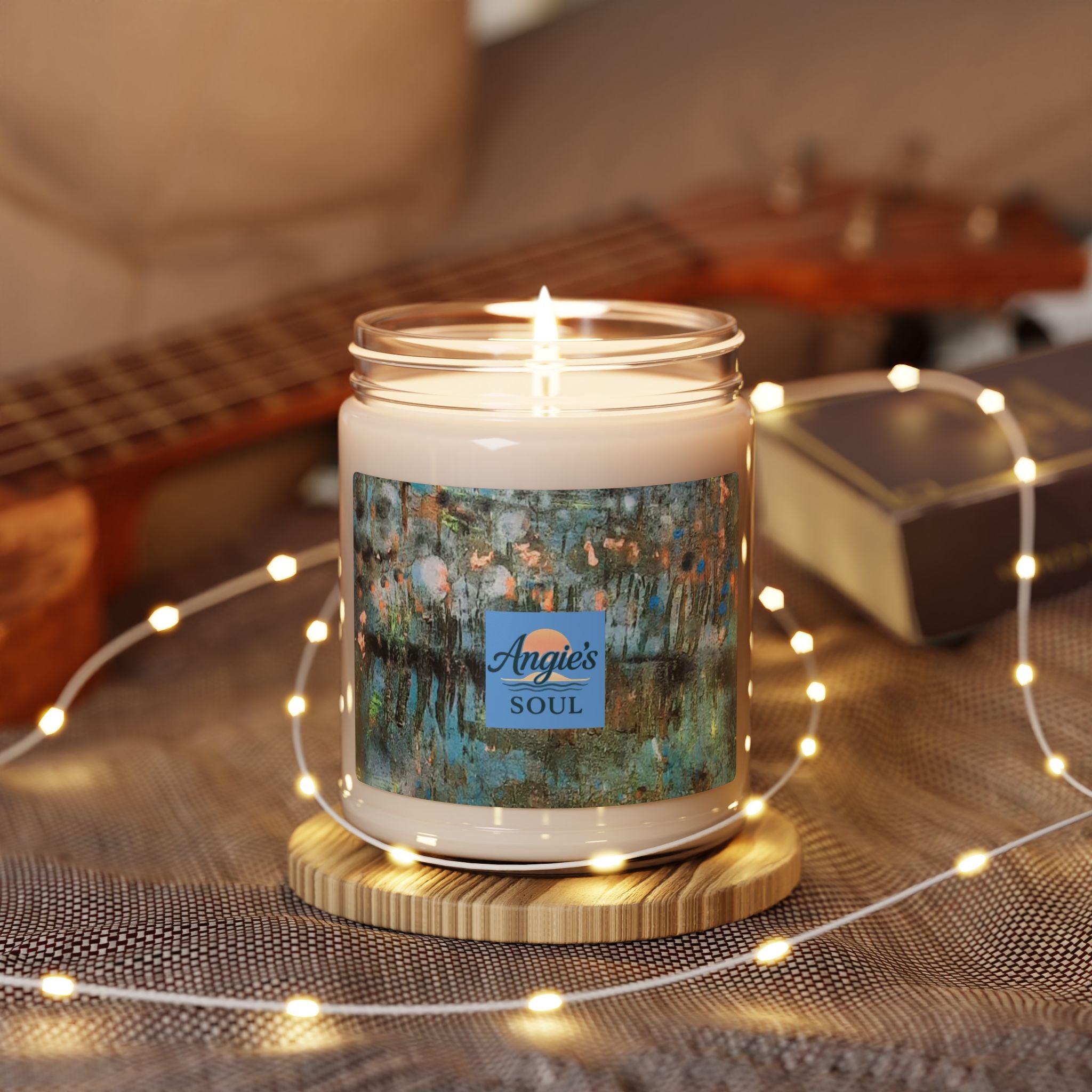 Angie’s Soul Scented Soy Candle — 9oz Aromatherapy Jar (Relaxing Floral & Wood Notes)