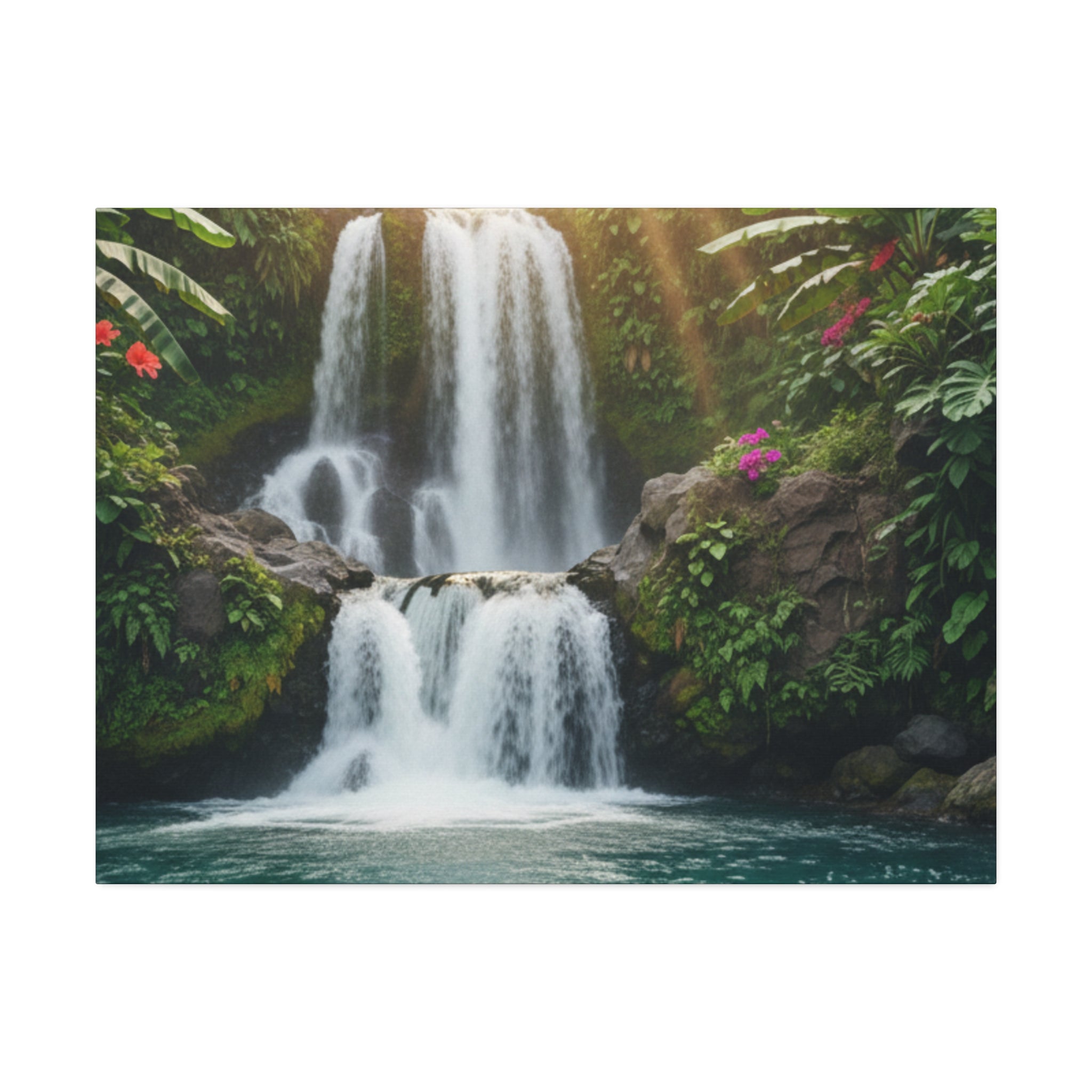Waterfall Canvas Wall Art – Stretched 1.5" Nature Print