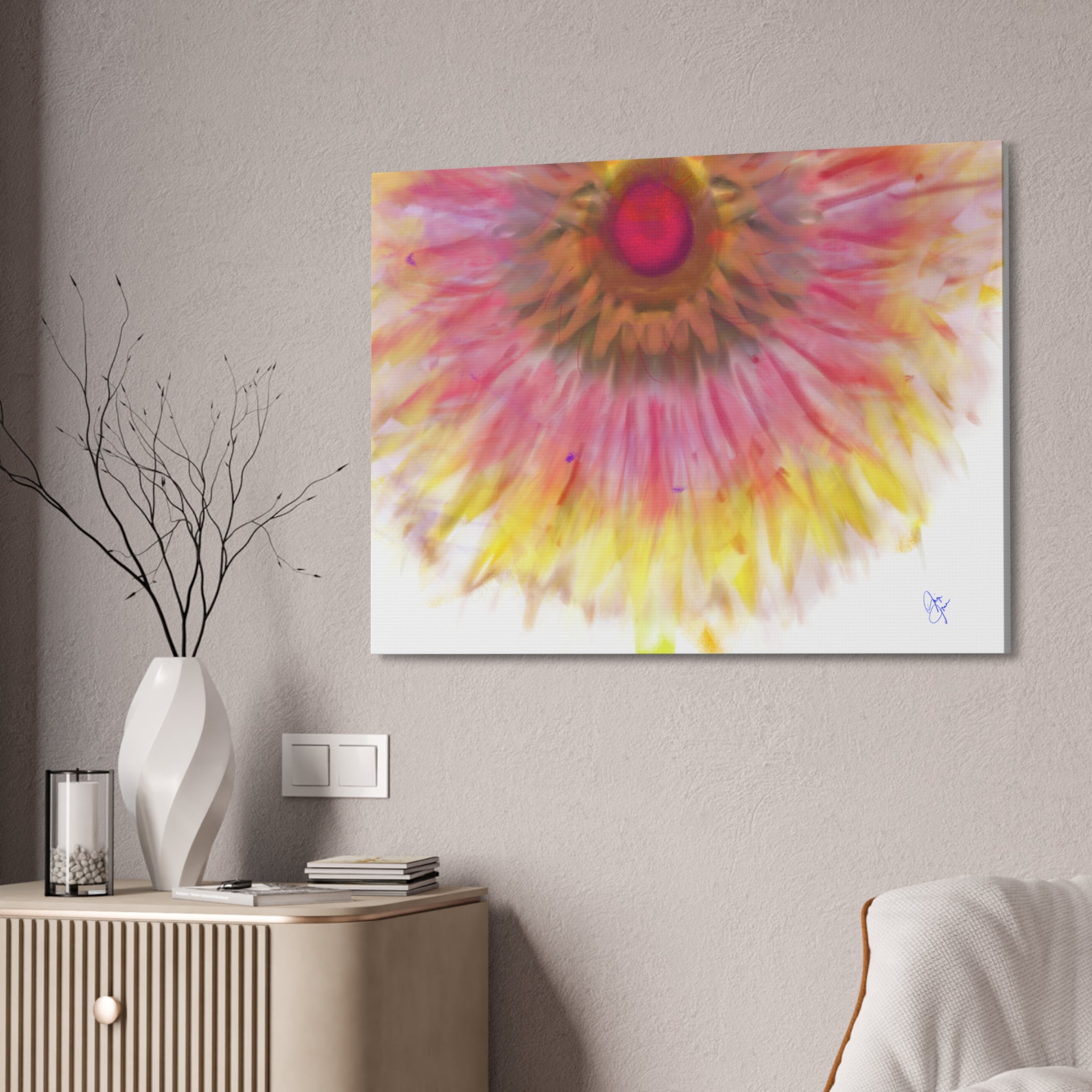 Sunburst Floral Canvas Print – Stretched 1.5'' Wall Art