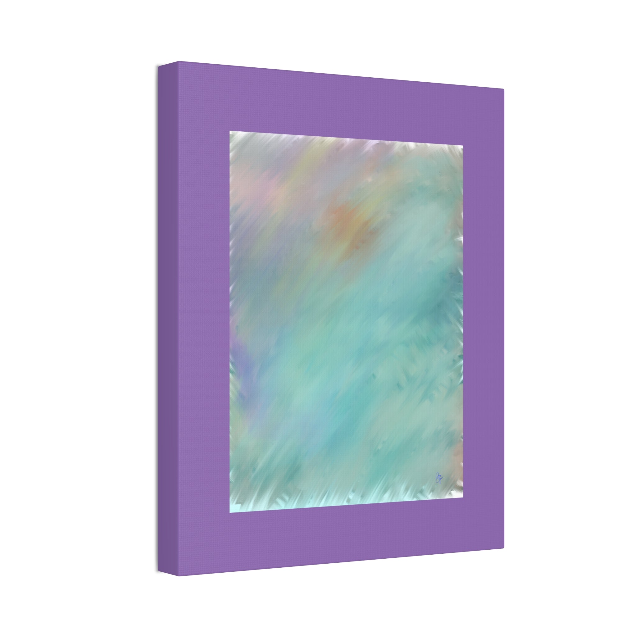 Abstract Teal Watercolor Canvas Print — Stretched 1.5" Edge