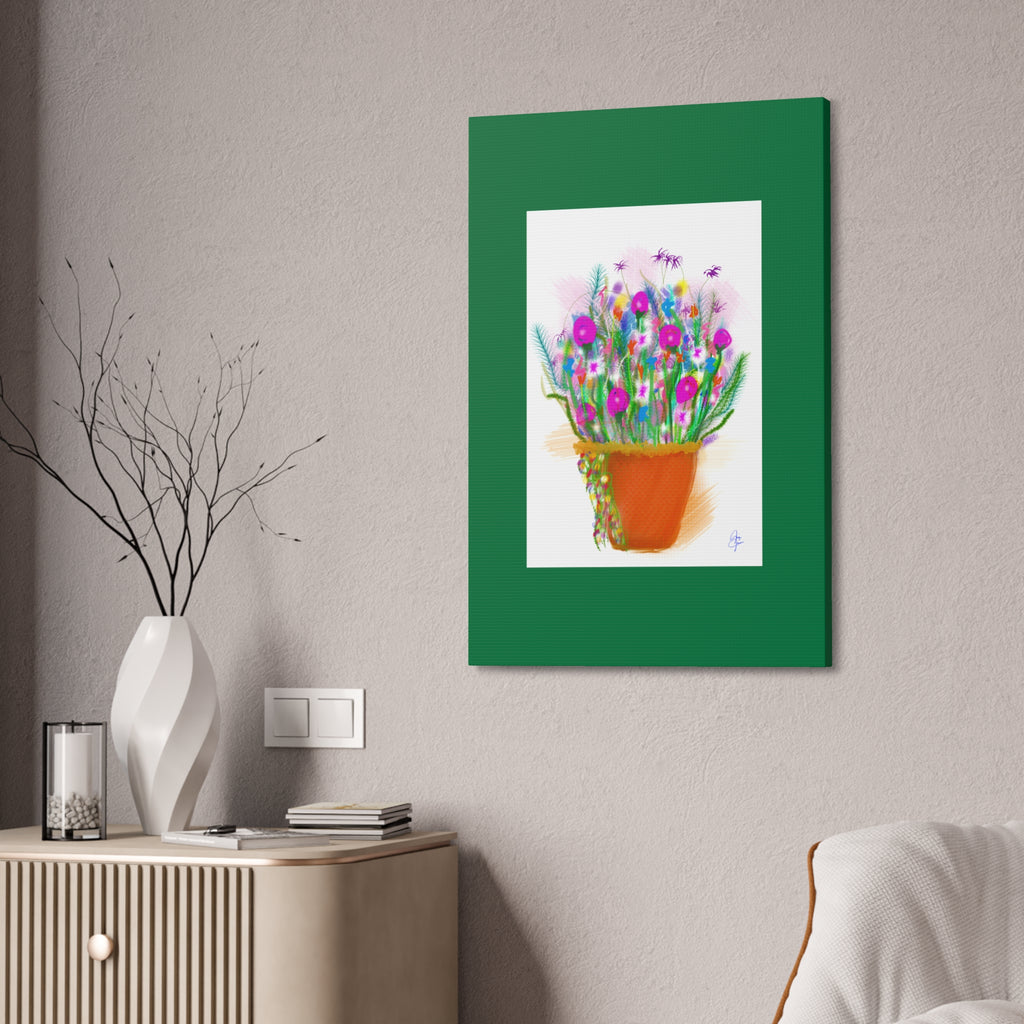 Flowers Brighten Your Day.  Stretched Canvas Wall Art — 1.5" Depth