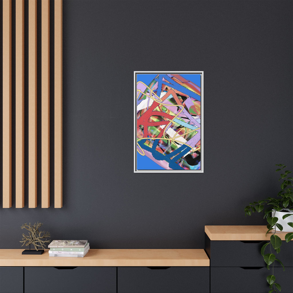 Abstract Multi‑Color Framed Canvas Art – Vibrant Modern Wall Decor