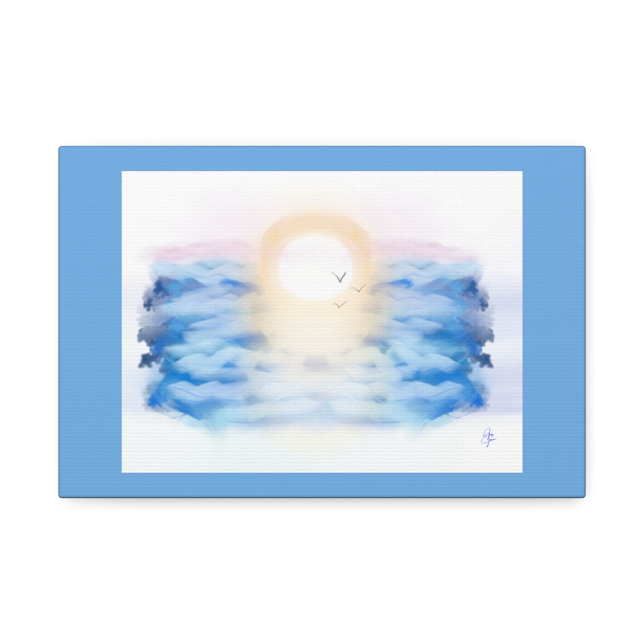 Sunrise Seascape Canvas Print — Soothing Ocean Wall Art, 1.5" Stretched
