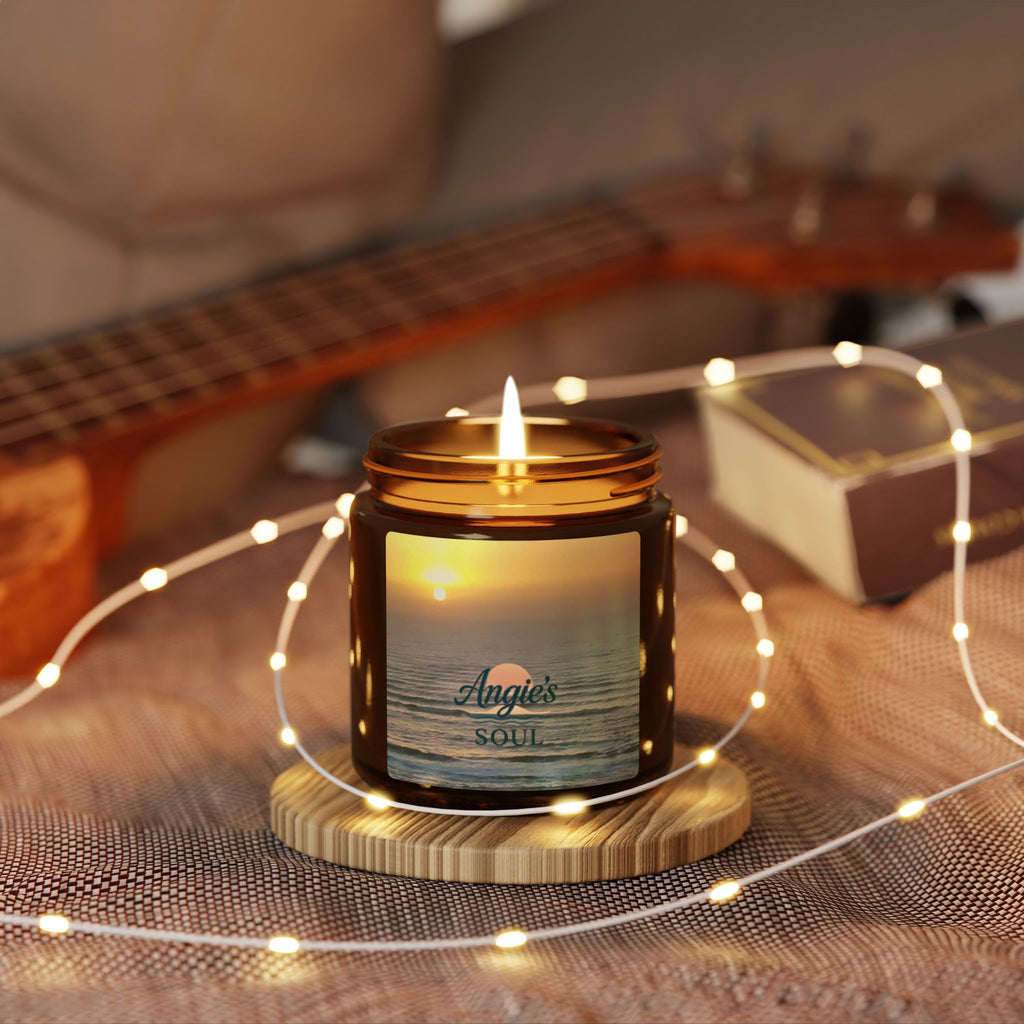 Amber Jar Soy Candle — 'Angie's Soul' Ocean Sunset Scented Candle (Multi-Size)