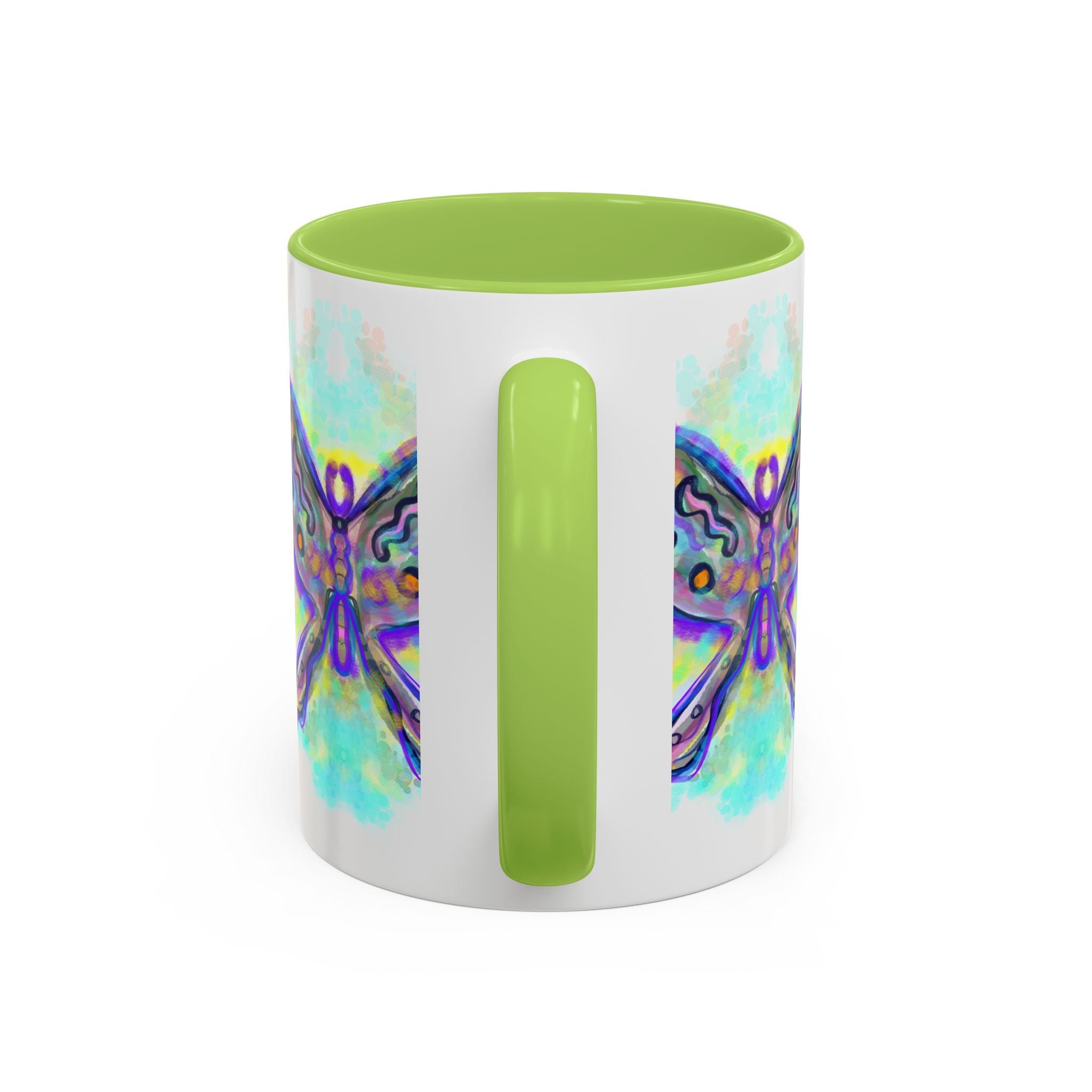 Butterfly Accent Coffee Mug — Colorful Watercolor Butterfly Design (11/15oz)