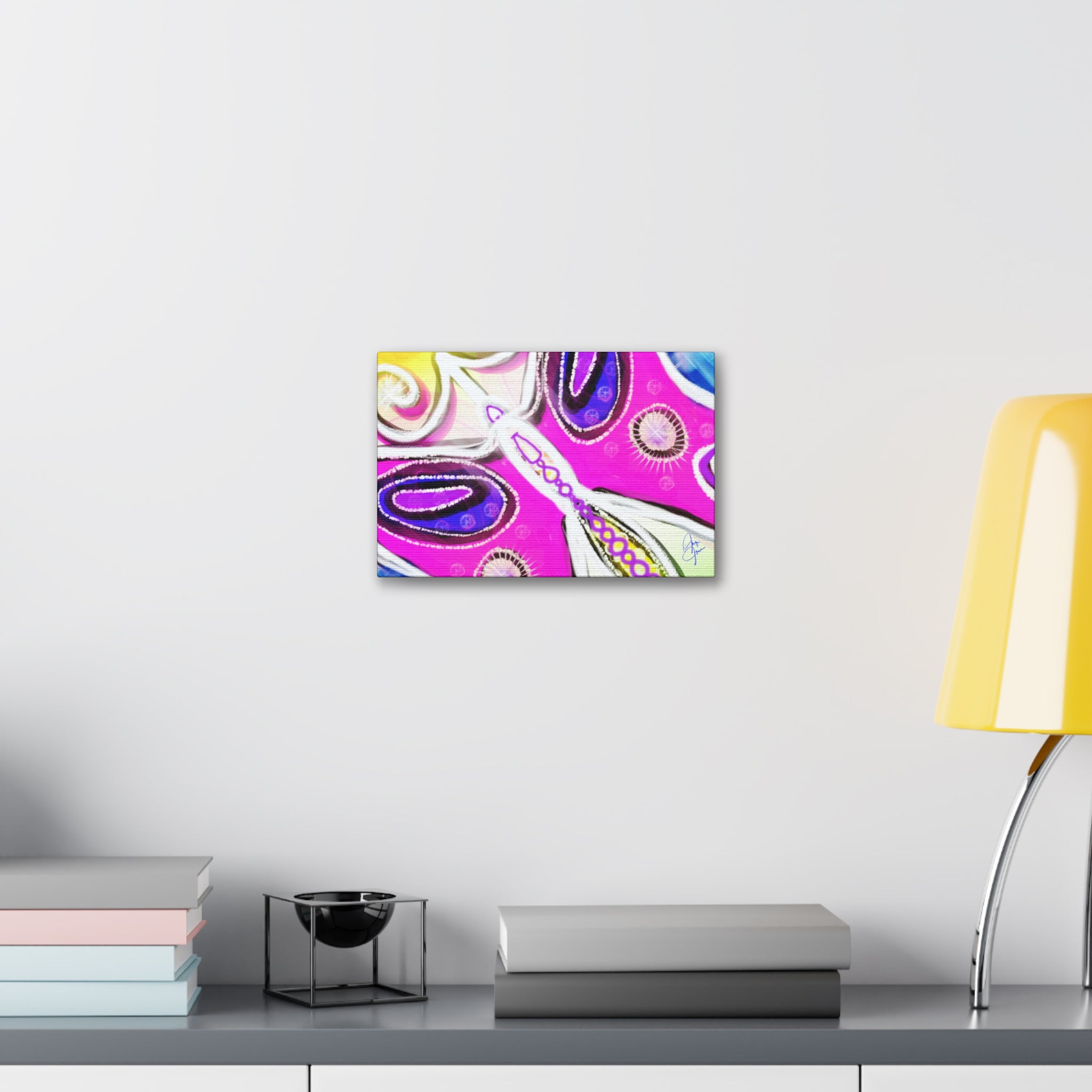 Abstract Pink Butterfly Canvas - Vibrant Stretched Wall Art