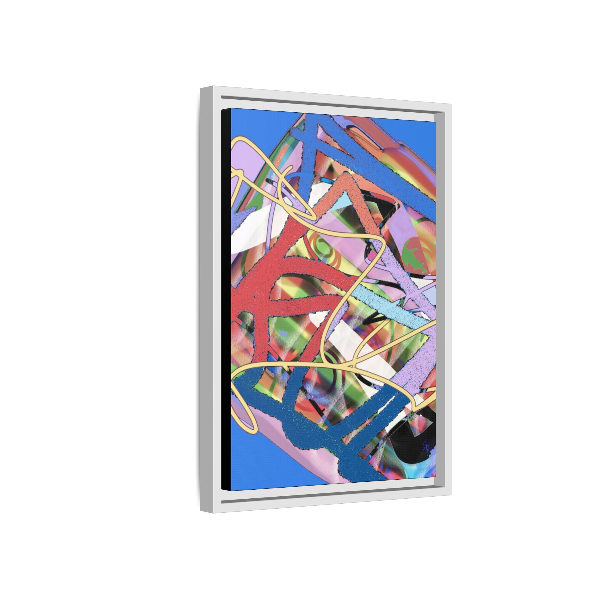 Abstract Multi‑Color Framed Canvas Art – Vibrant Modern Wall Decor
