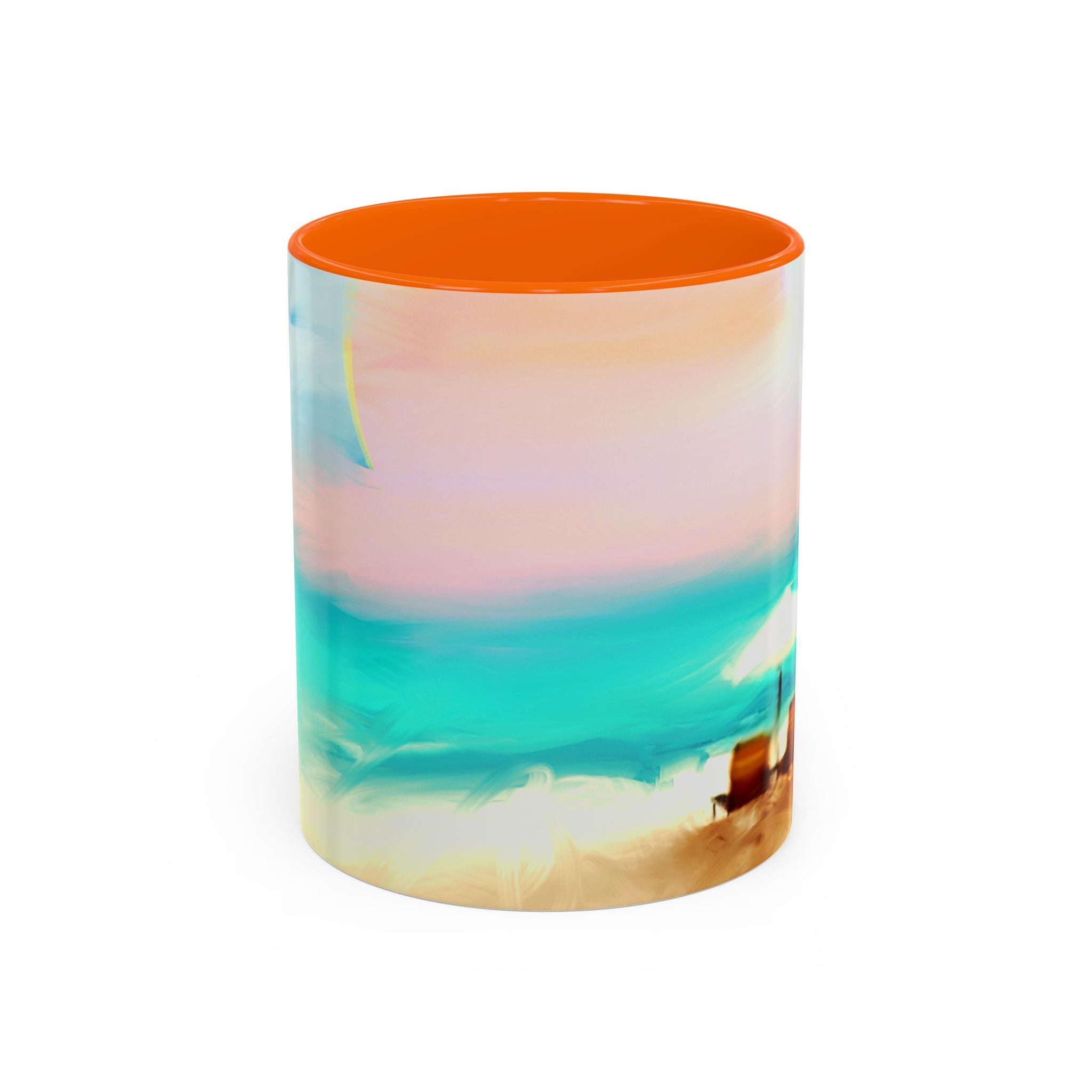 Beach Sunrise Accent Coffee Mug — Tropical Ocean Scene 11/15oz