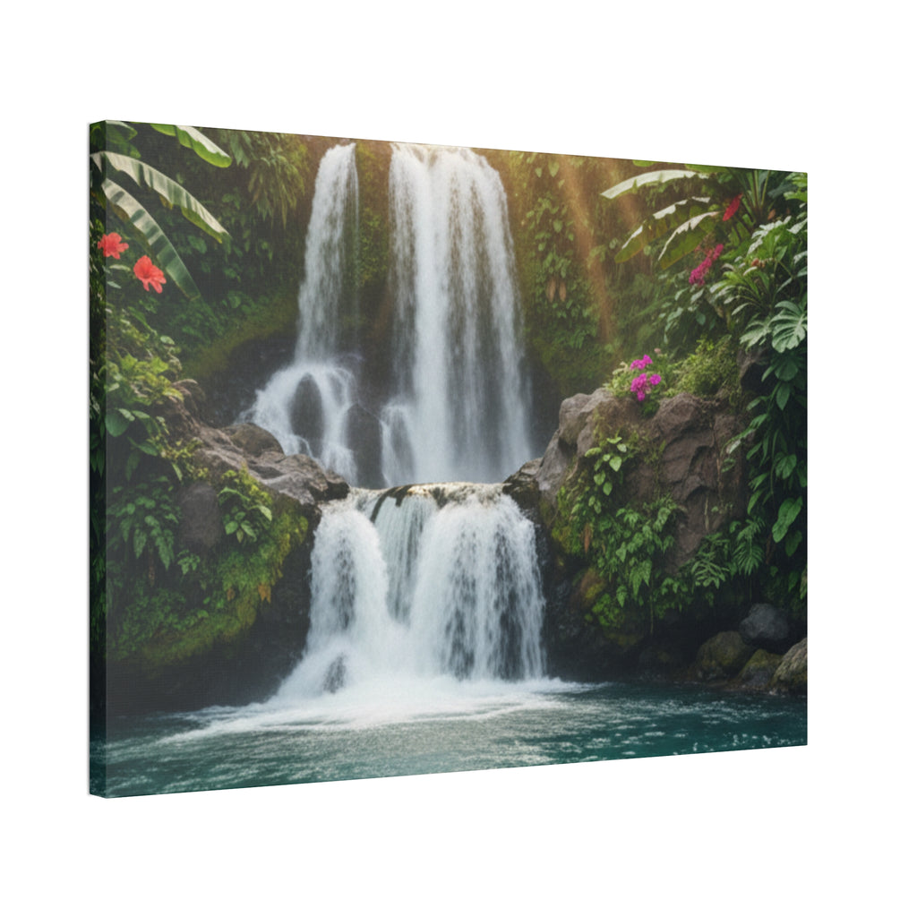 Waterfall Canvas Wall Art – Stretched 1.5" Nature Print
