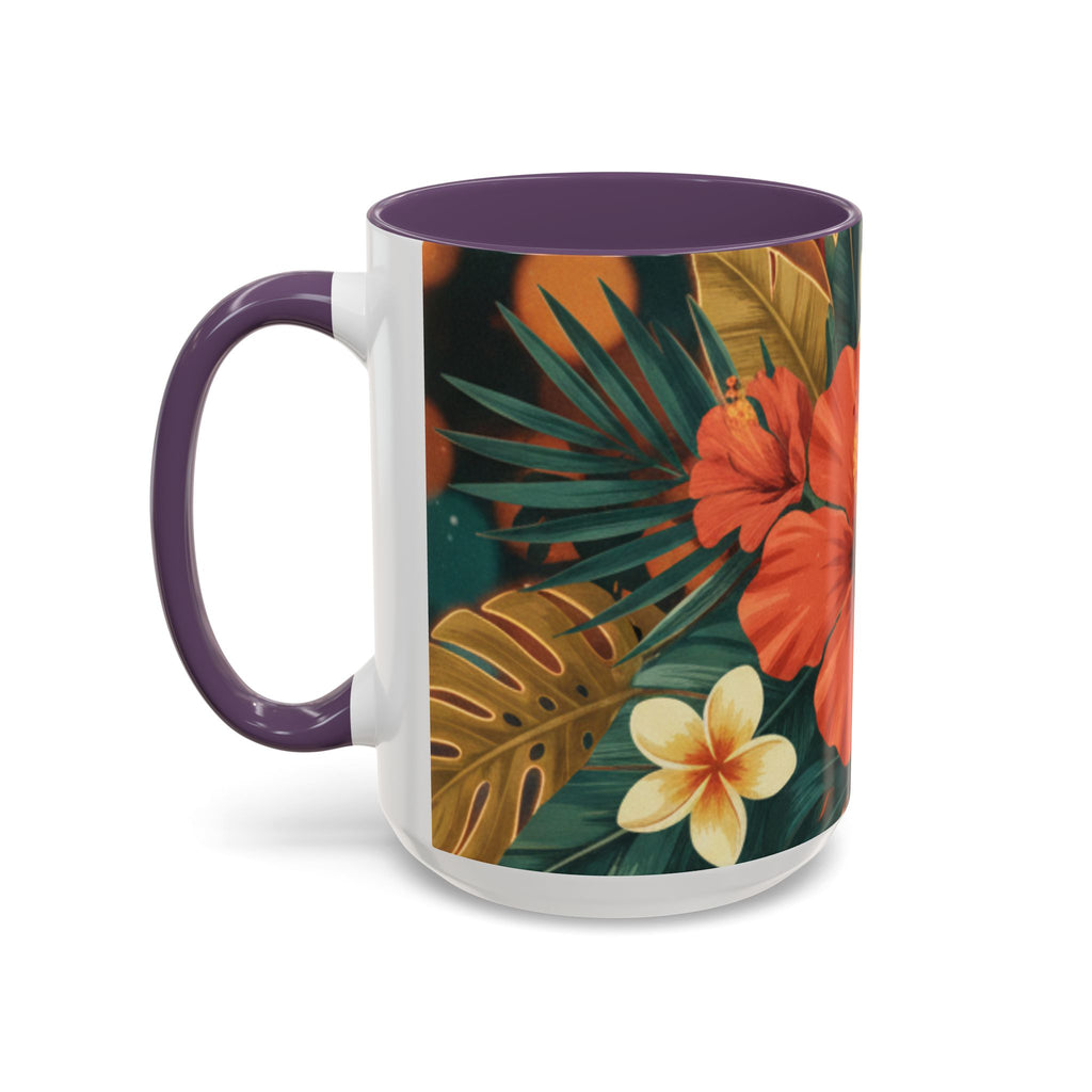 Hibiscus Tropical Coffee Mug — Floral Island Accent Mug (11/15 oz)