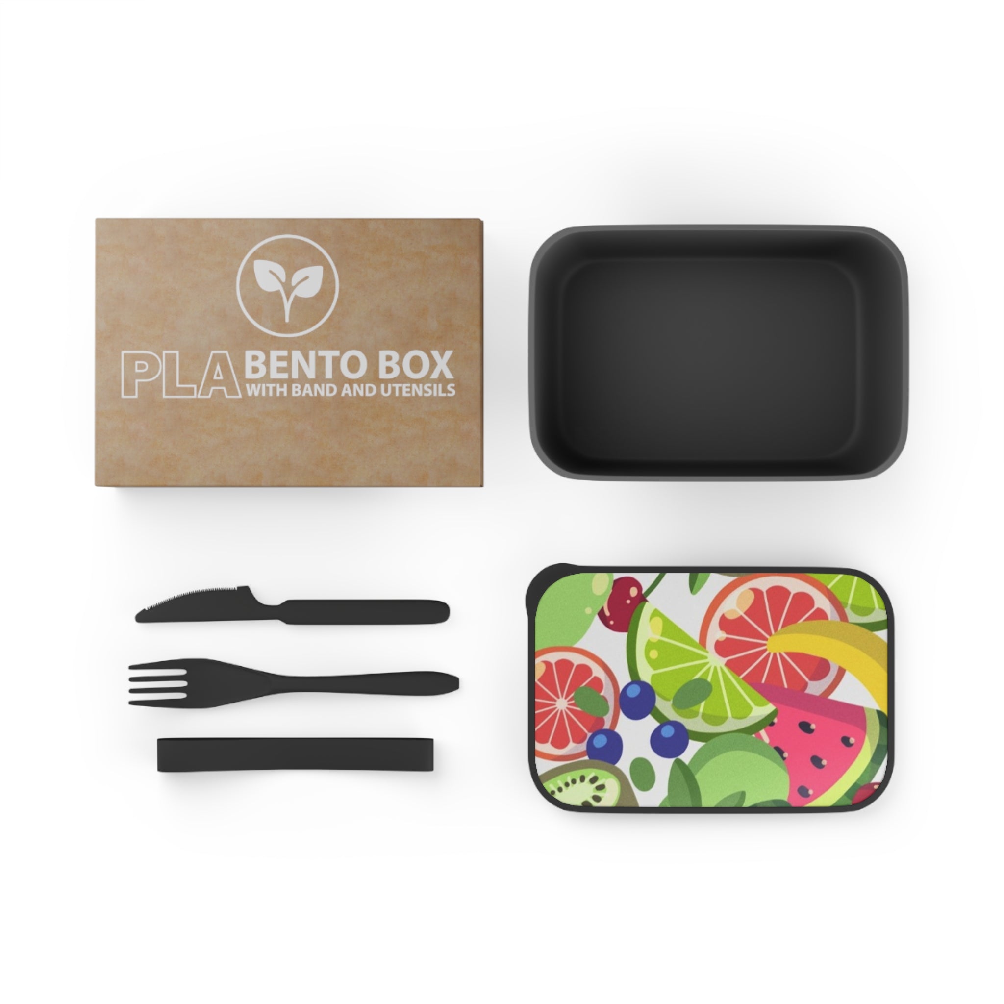 PLA Bento Box Lunch Kit with Band & Utensils