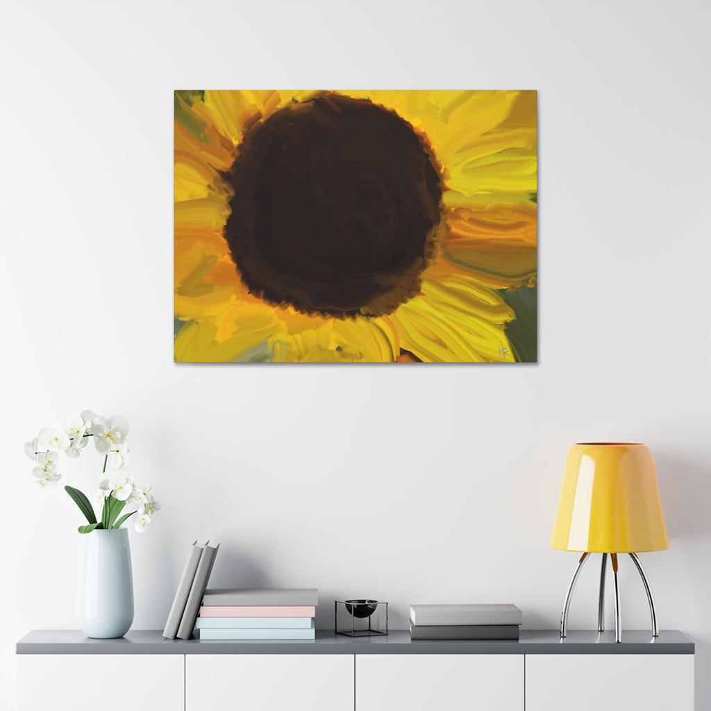 Sunflower Close-Up Canvas Stretched Wall Art