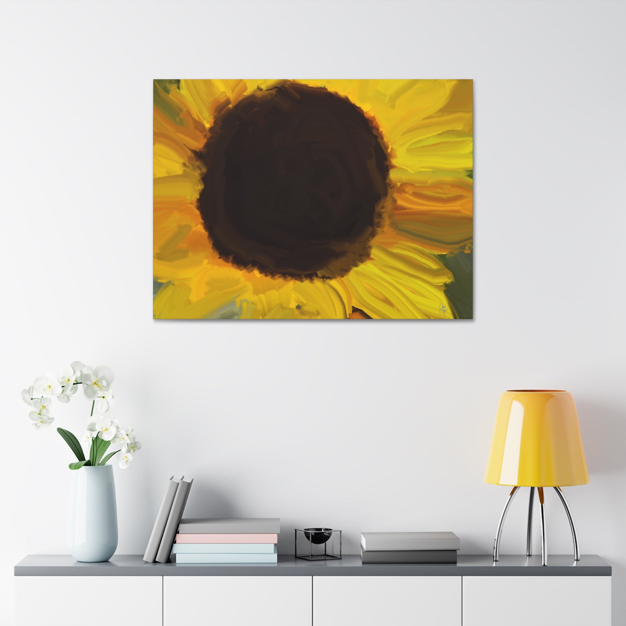 Sunflower Close-Up Canvas Stretched Wall Art