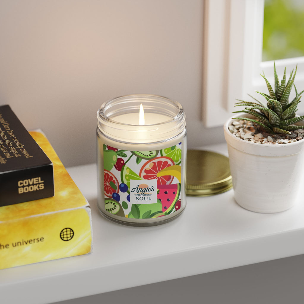 Coconut Apricot Scented Candle — Tropical Fruit Soy Jar (4oz/9oz)