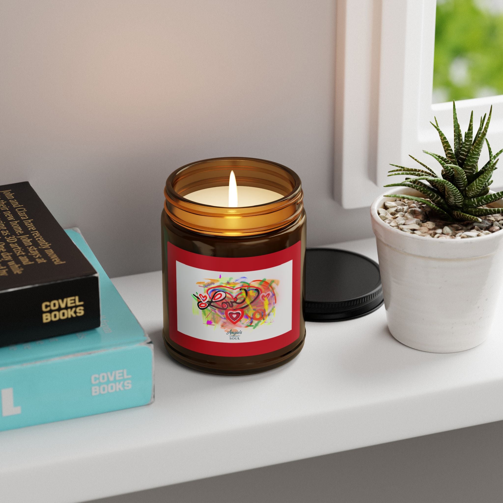 Valentine Scented Soy Candle — Amber Jar (Multi-Size)