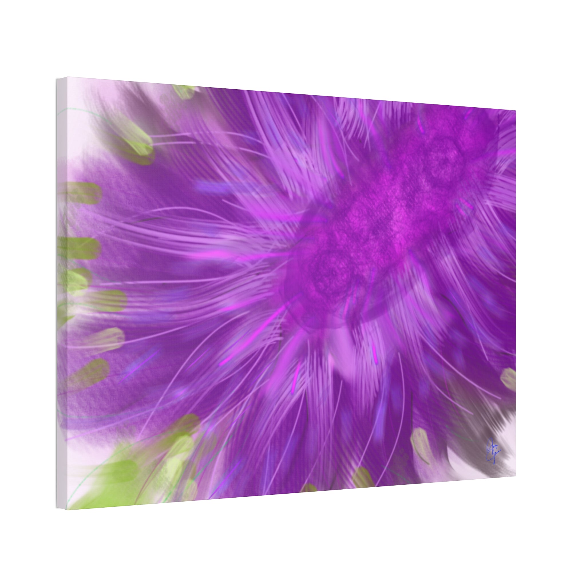 Purple Floral Burst Canvas Print – Abstract Flower Wall Art (Stretched 1.5")