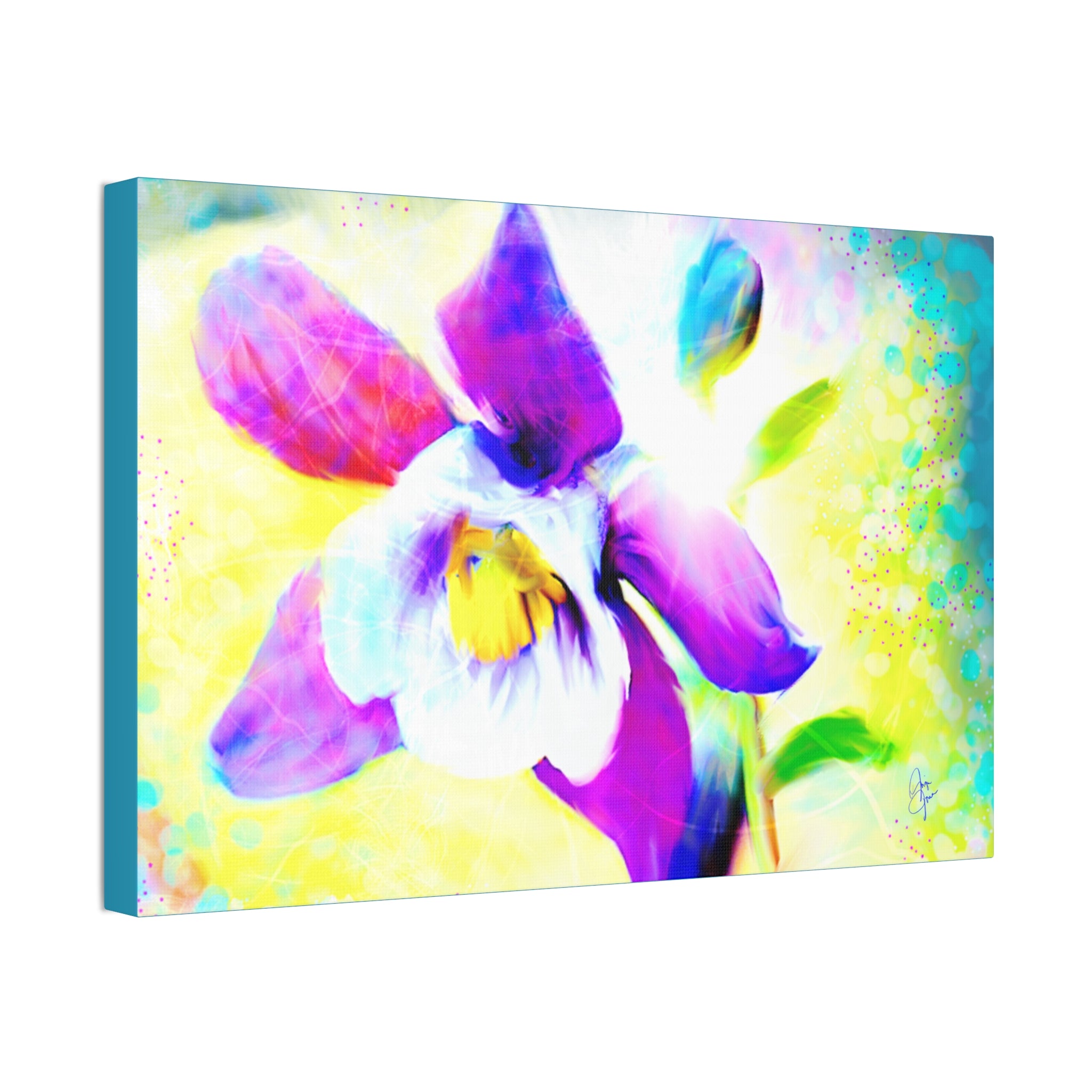 Purple Orchid Canvas Wall Art - Vibrant Floral Stretched Canvas