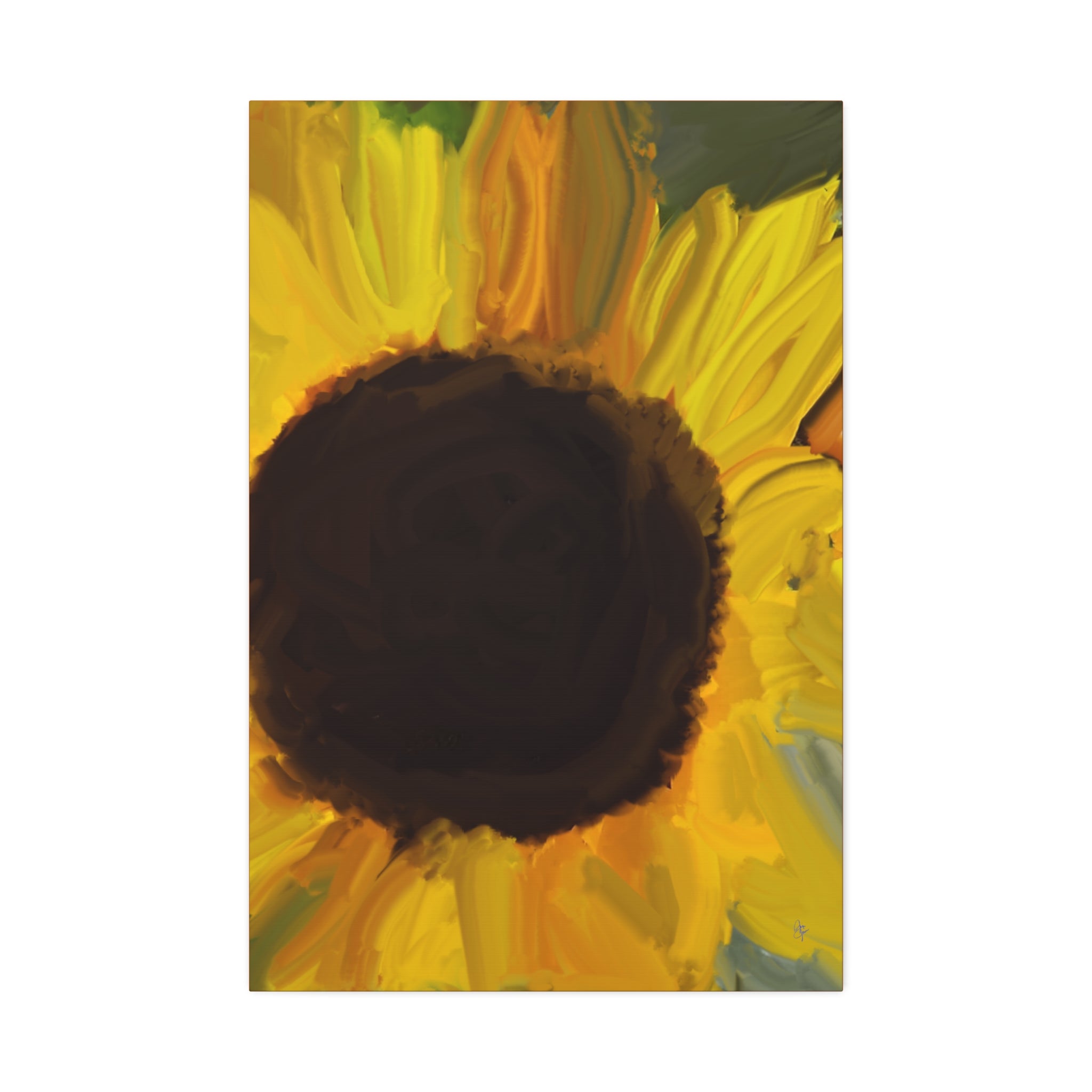 Sunflower Close-Up Canvas Stretched Wall Art