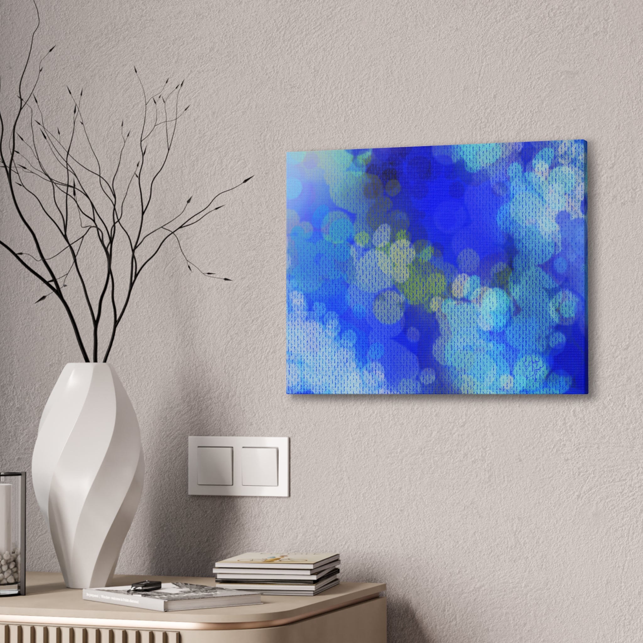 Blue Bokeh Abstract Canvas Print