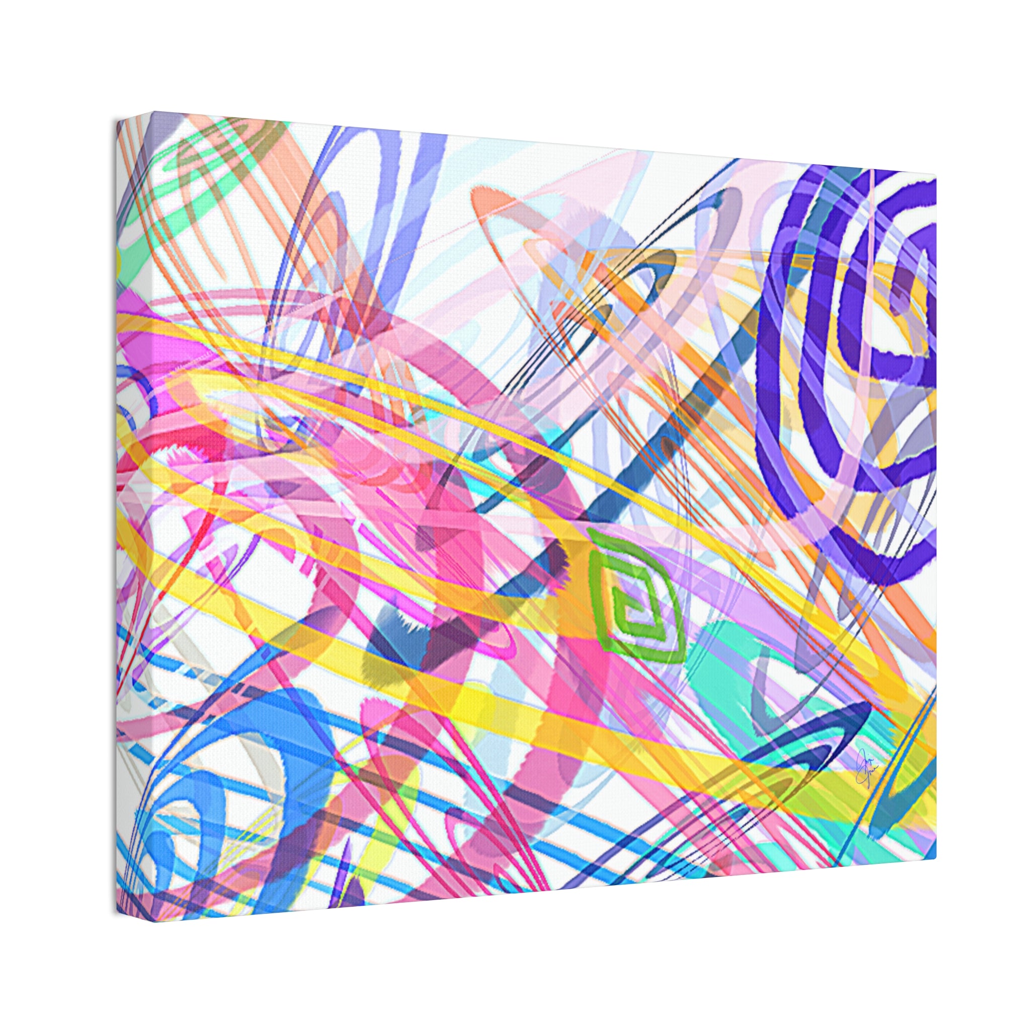 Abstract Rainbow Scribble Canvas – Colorful Modern Wall Art (1.5" Stretched)