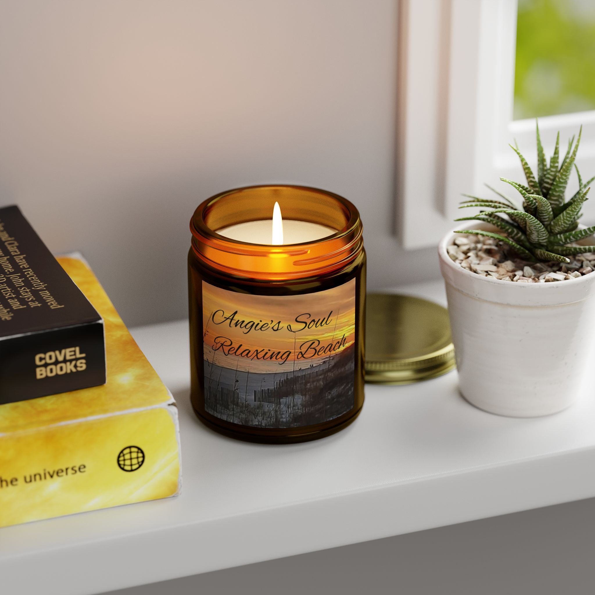 Relaxing Beach Scented Candle - Coconut Apricot Wax