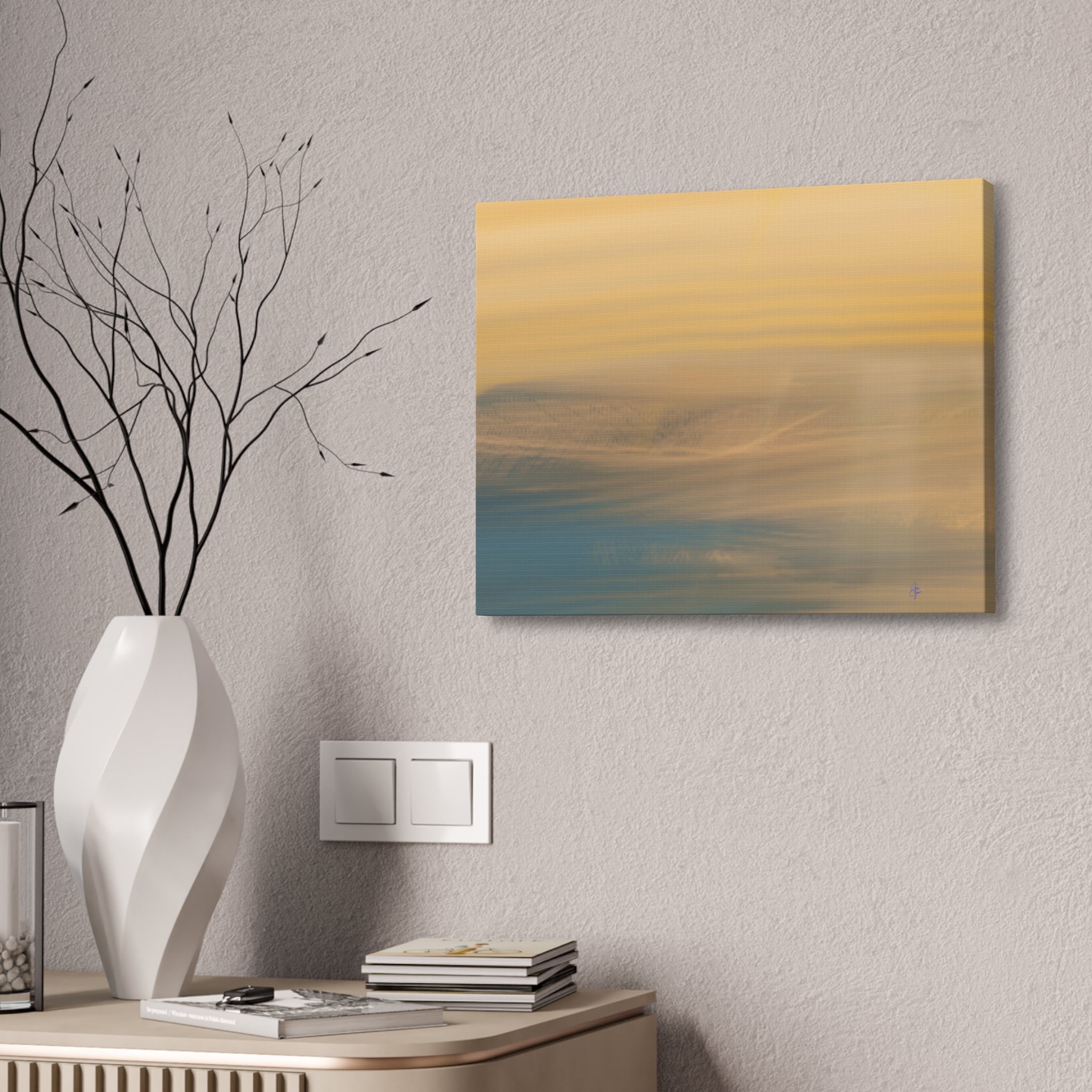 Sunset Blur Abstract Canvas Print – Warm Coastal Wall Art
