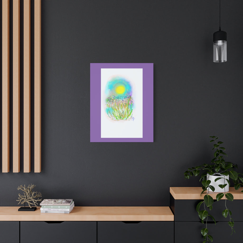 Sunlit Meadow Abstract Canvas Art — Bright Floral Wall Decor