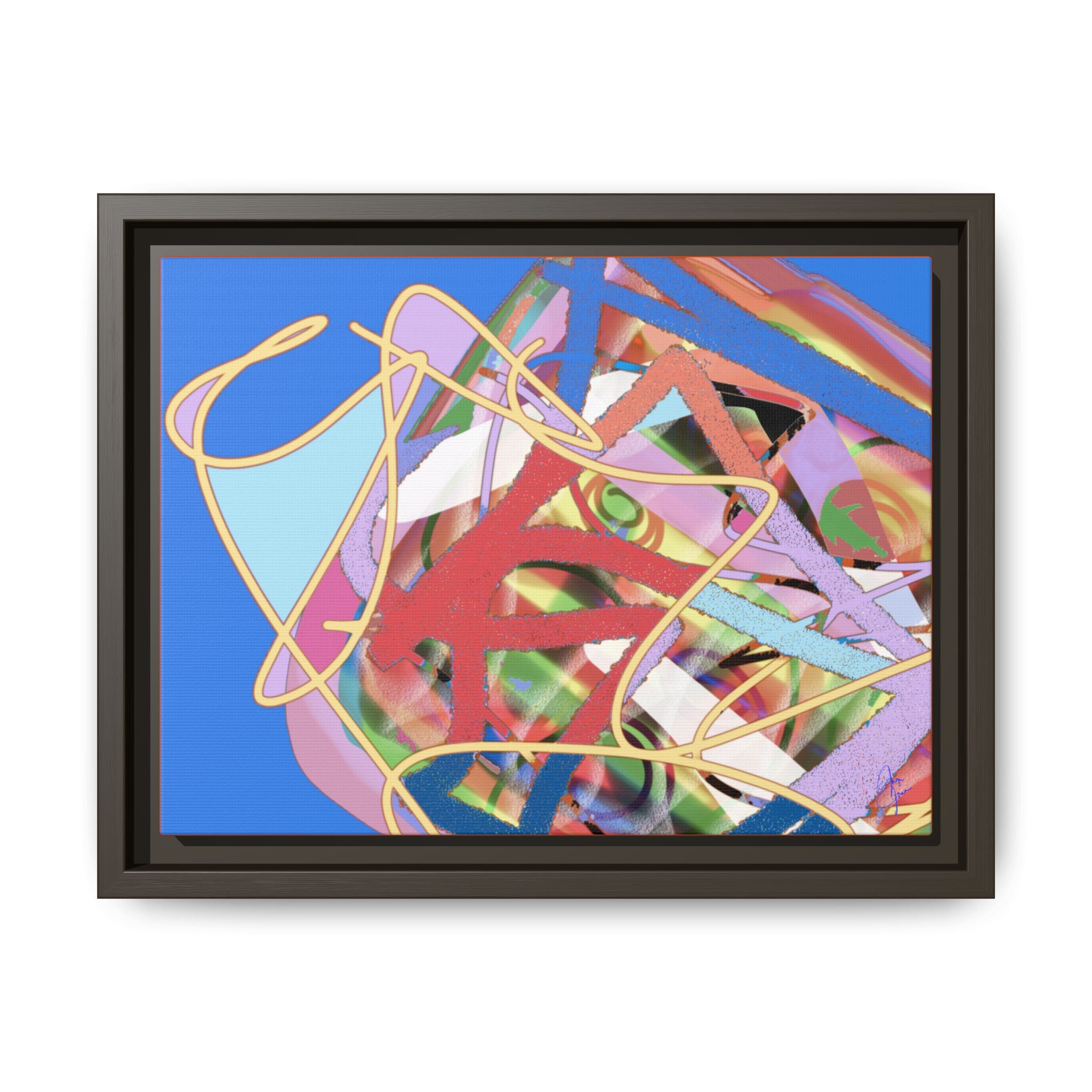 Abstract Multi‑Color Framed Canvas Art – Vibrant Modern Wall Decor