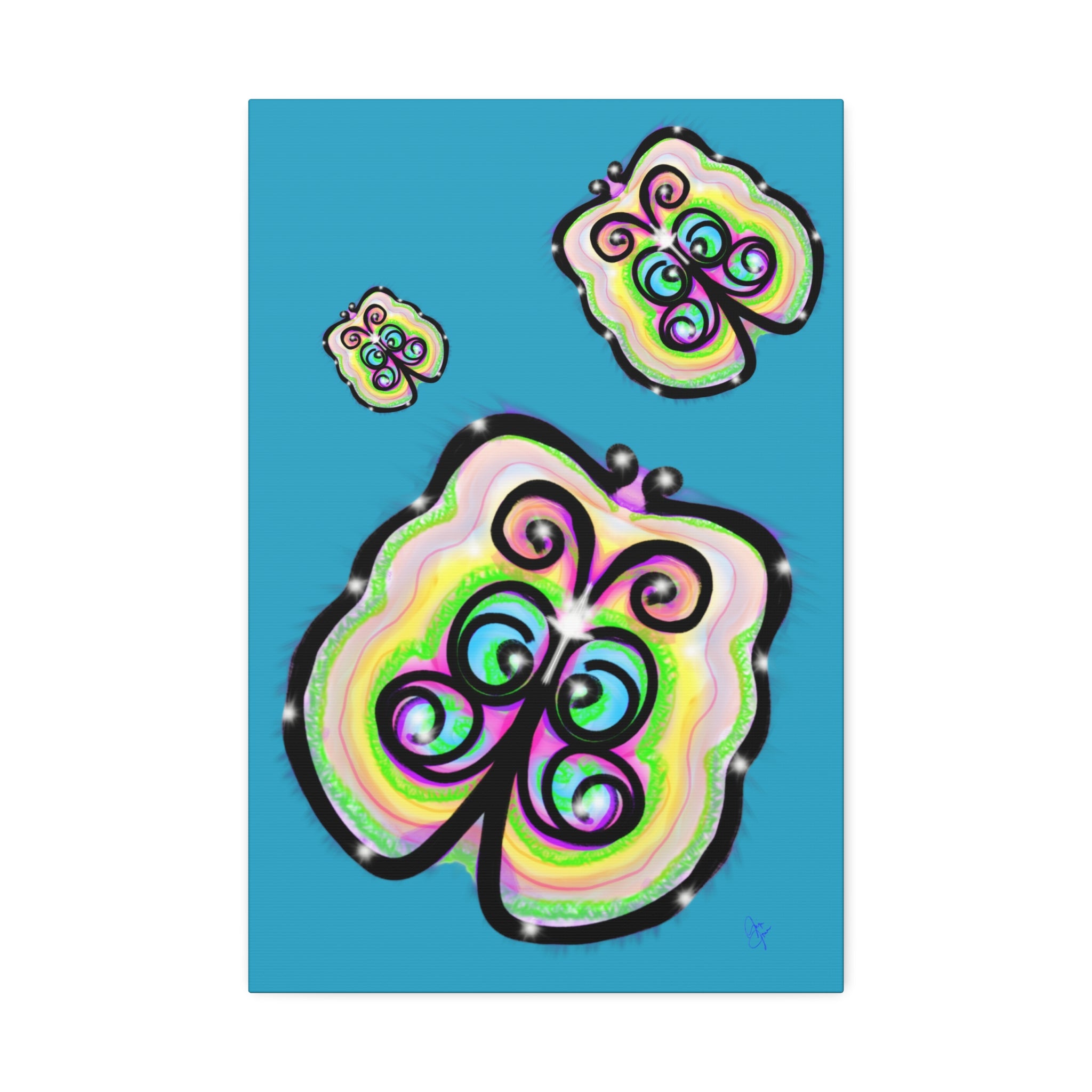 Abstract Rainbow Butterfly Canvas Print — Colorful Pop Art Wall Decor (Stretched 1.5")