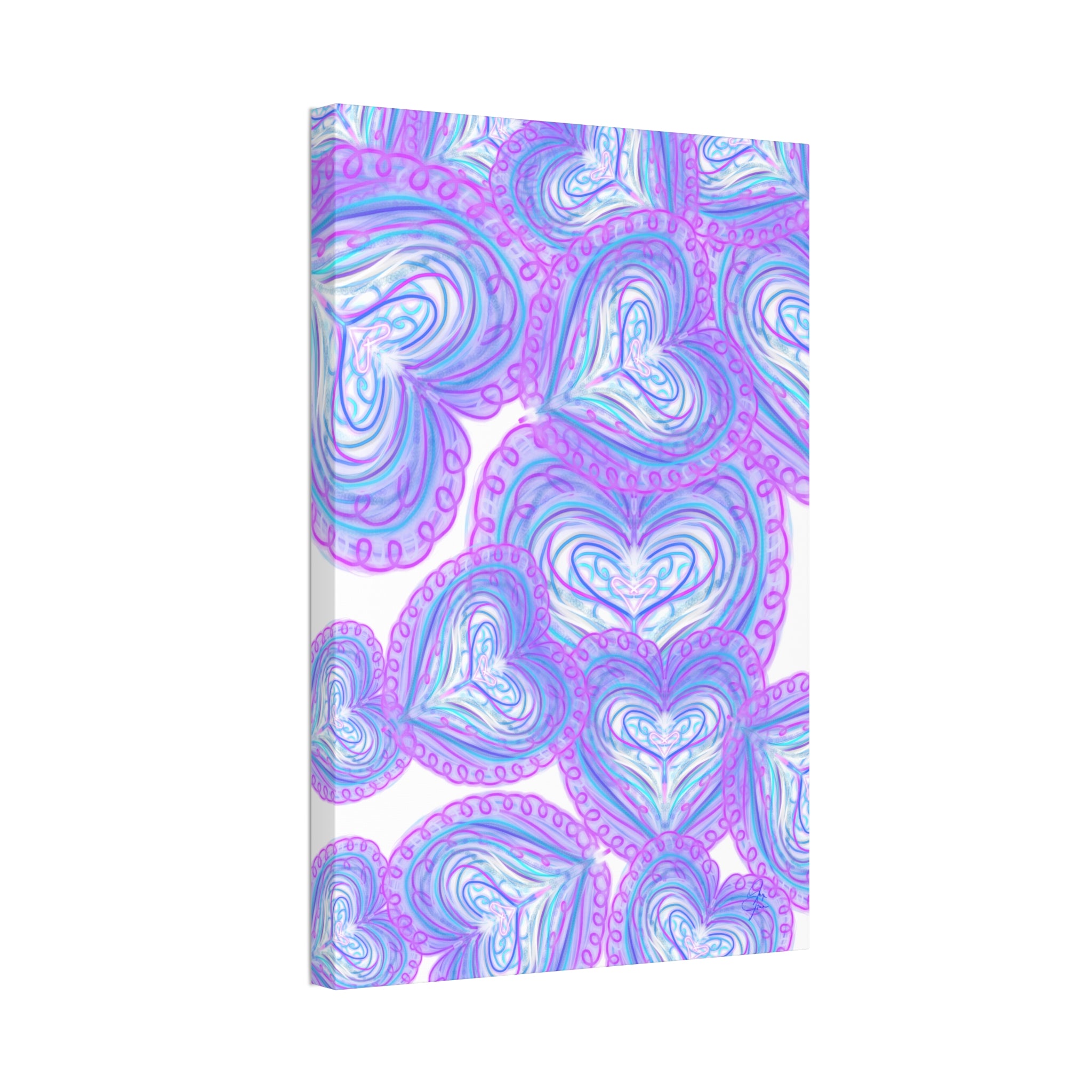 Pastel Heart Swirl Canvas Print — Stretched 1.5"