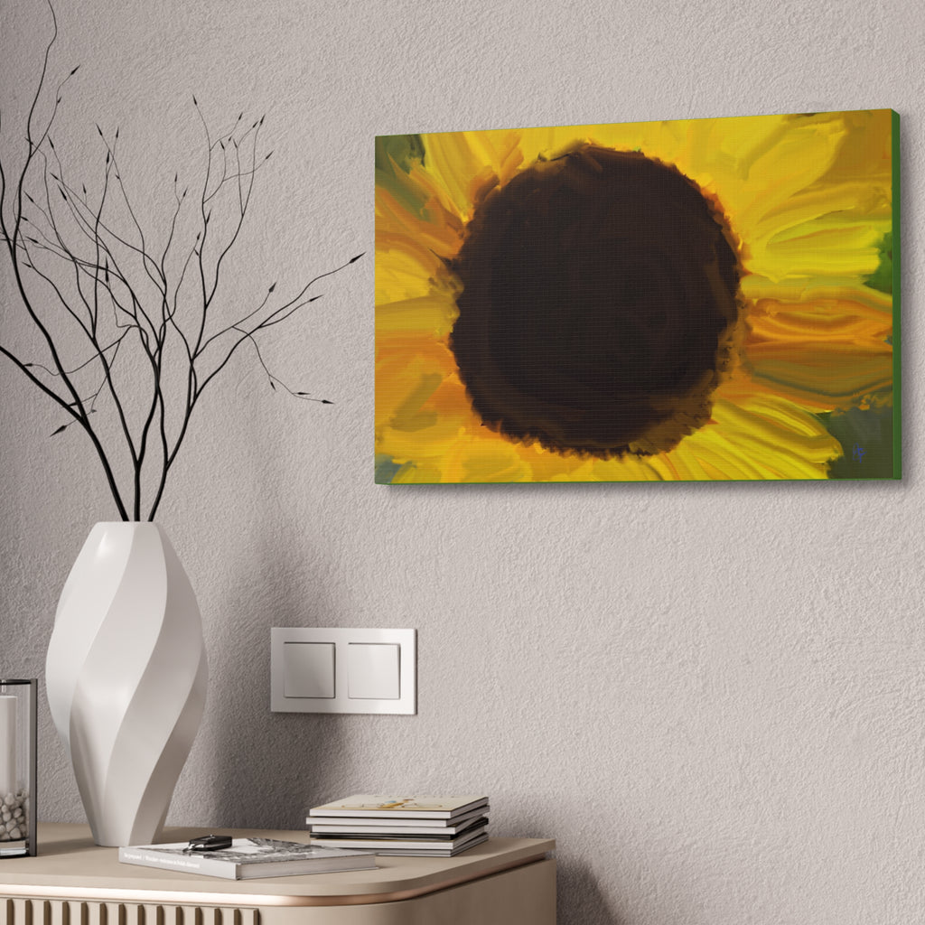 Sunflower Close-Up Canvas Stretched Wall Art