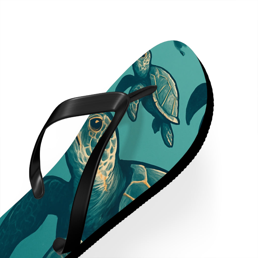 Turtle Print Flip Flops for Beach Lovers