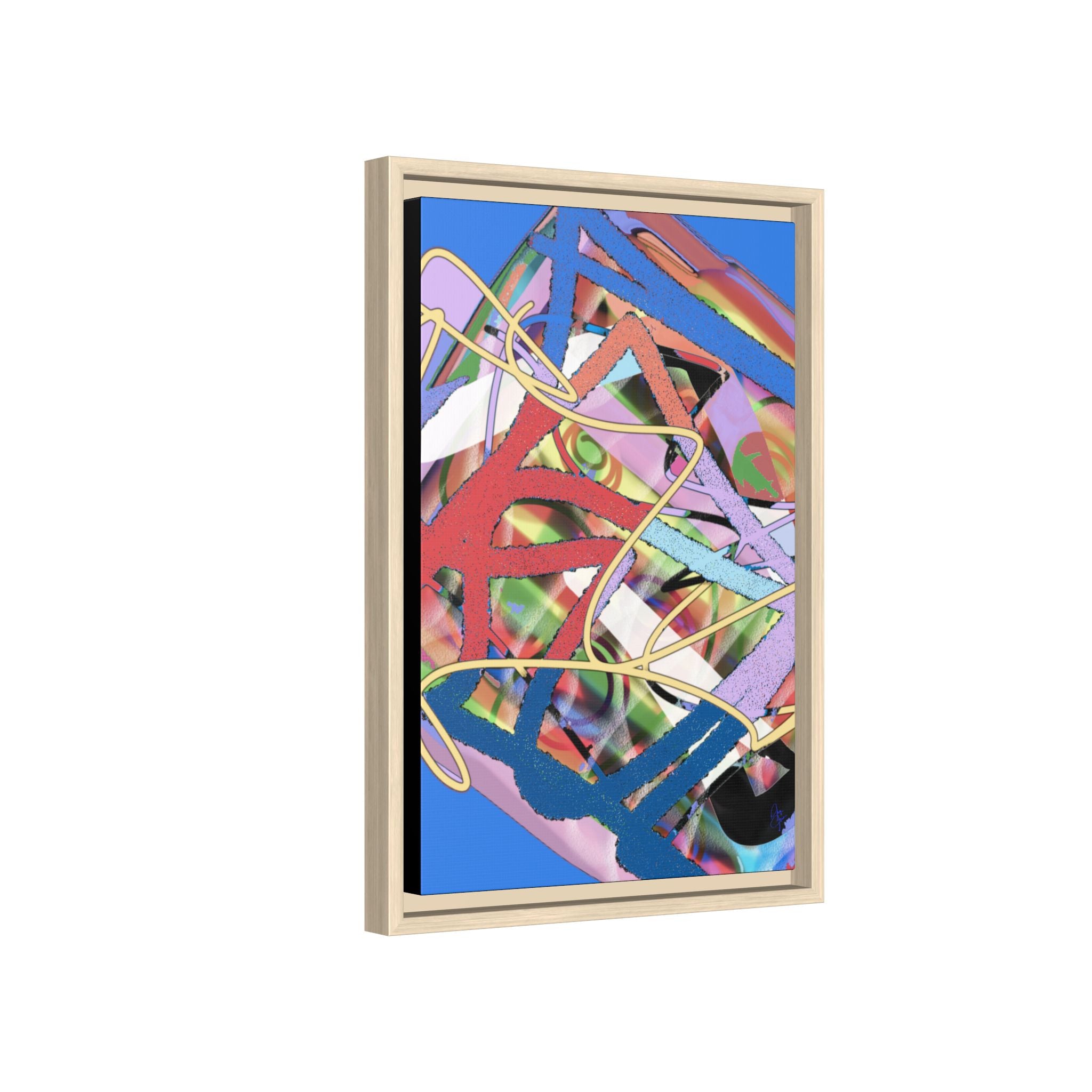 Abstract Multi‑Color Framed Canvas Art – Vibrant Modern Wall Decor