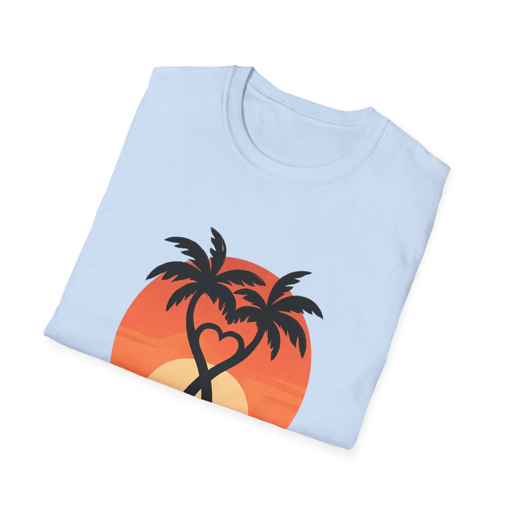 Sunset Palm T-Shirt — "Together at Sunset" Romantic Beach Tee