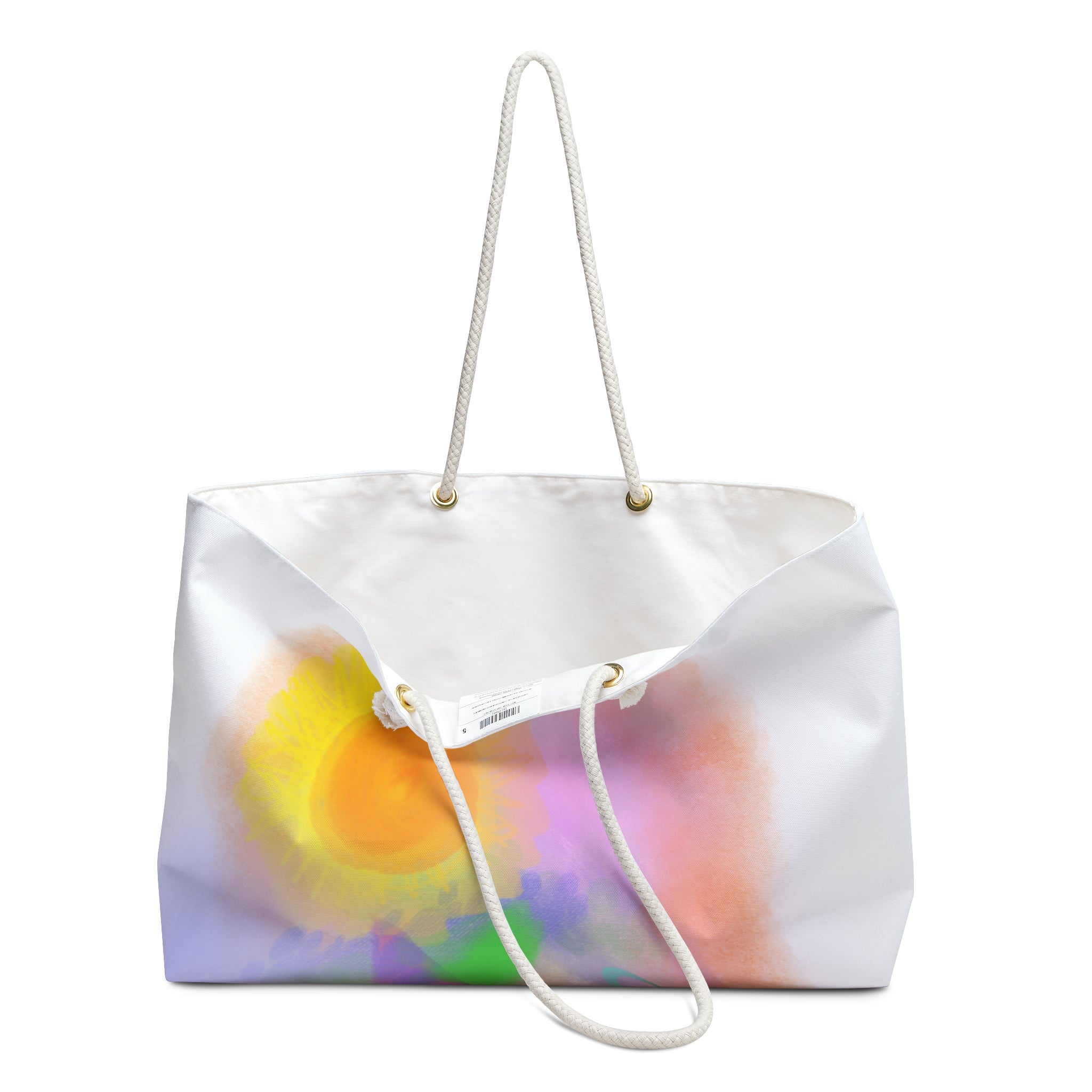 Sunrise Watercolor Weekender Bag – Colorful Abstract Tote for Travel & Beach