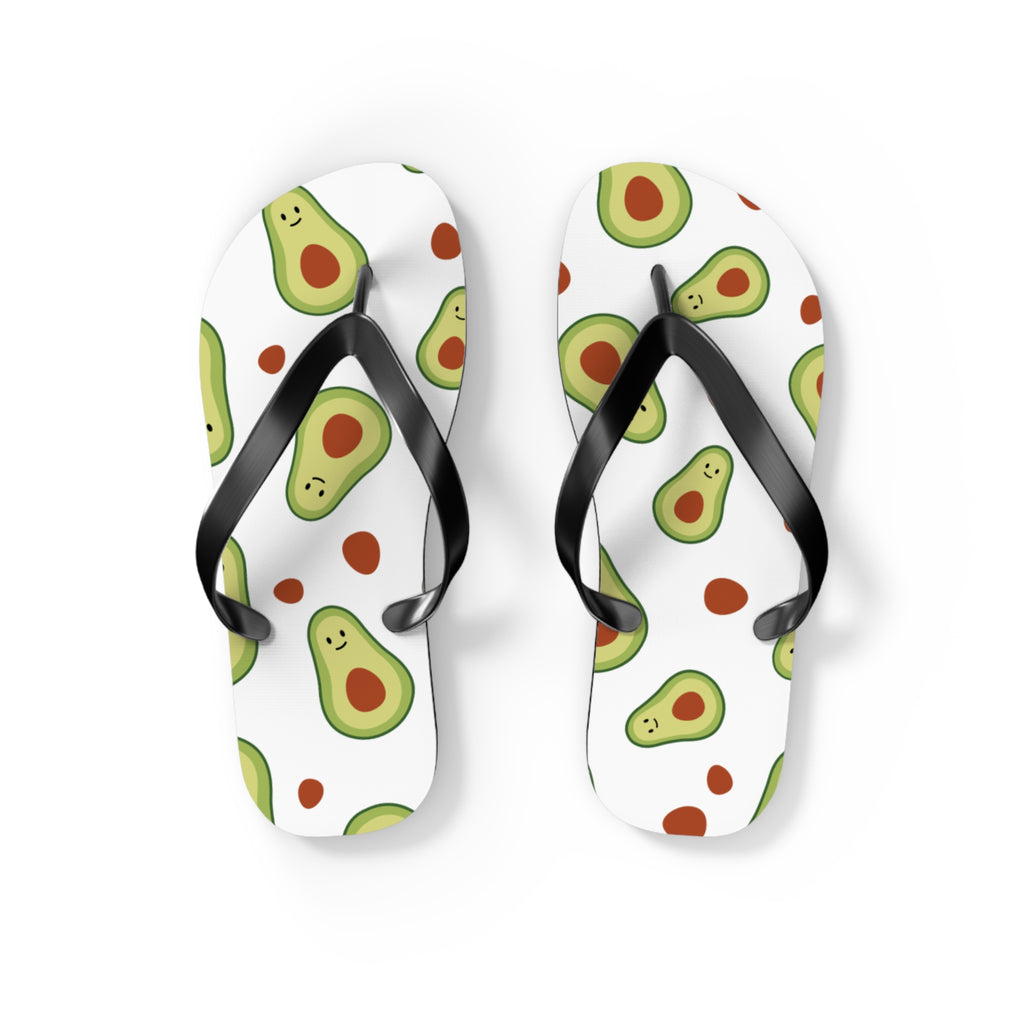 Avocado Pattern Flip Flops — Fun Summer Beach Sandals