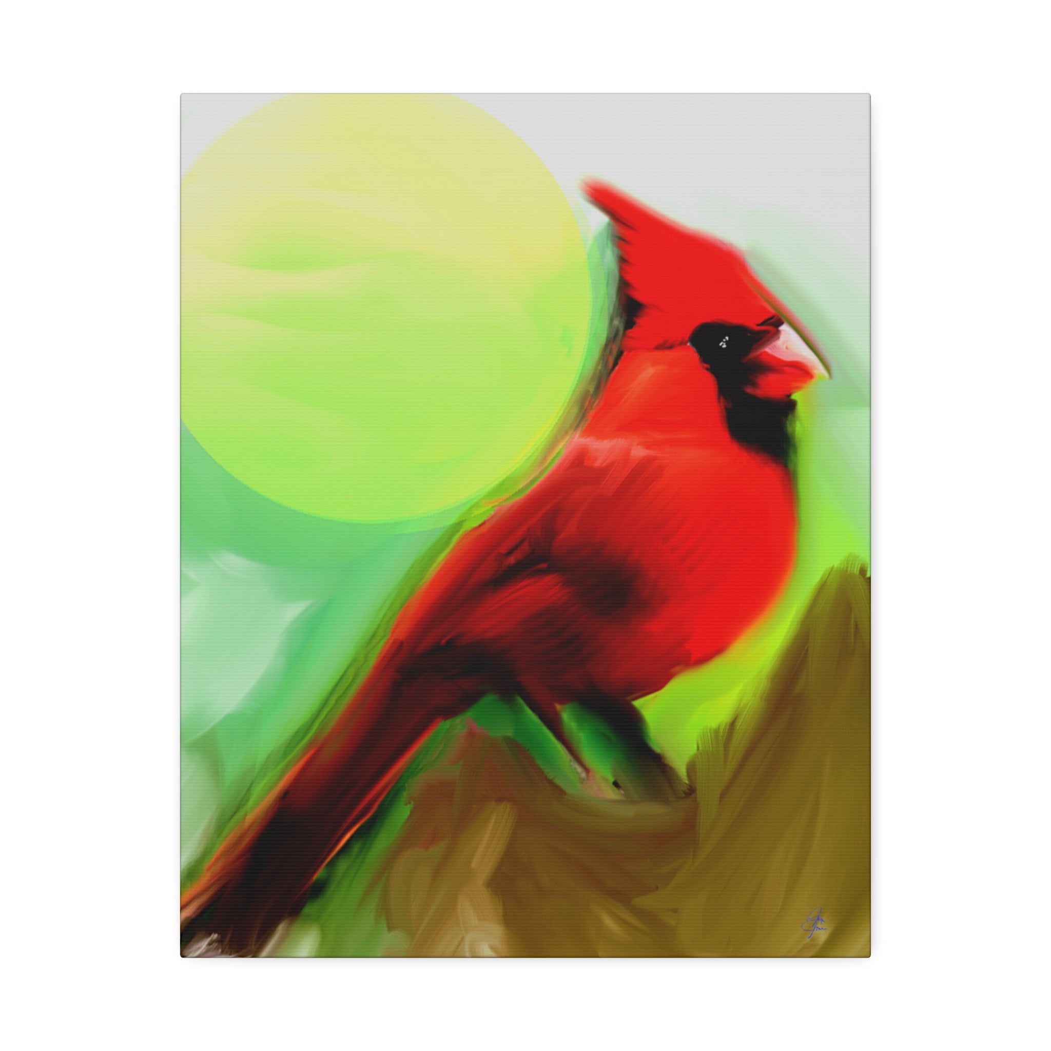 Cardinal Canvas Print — Vibrant Red Bird Wall Art (Stretched 1.5")